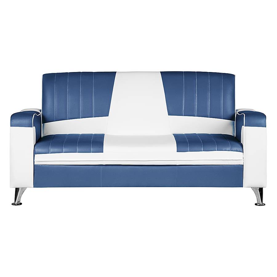 Nixa3 Sofa Nixa3 Weiß sitzerKunstleder Weiß dunkelblau sitzerKunstleder Sofa Ajc4LSq35R