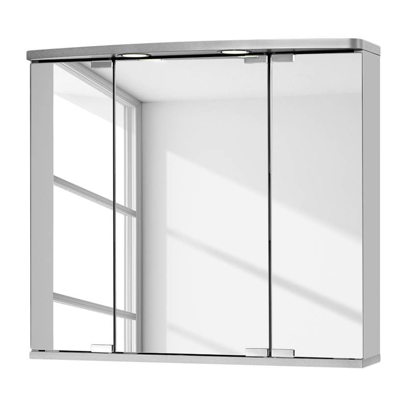 spiegelschrank doro inkl led beleuchtung silber 3623593