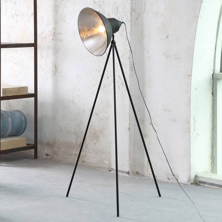 Ampoule Detroit Noir Lampadaire 1 Tripod pzUqSVM