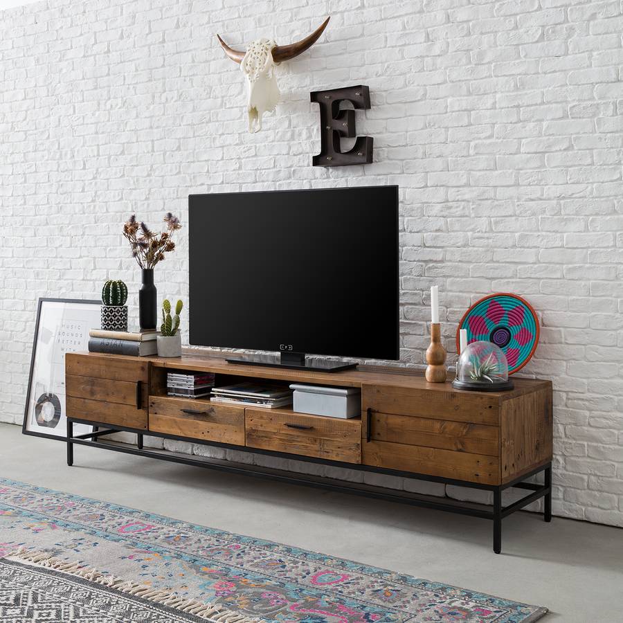 Grasby Tv Altholz lowboard Ii PinieMetallDunkel Schwarz qUzpLSMVG