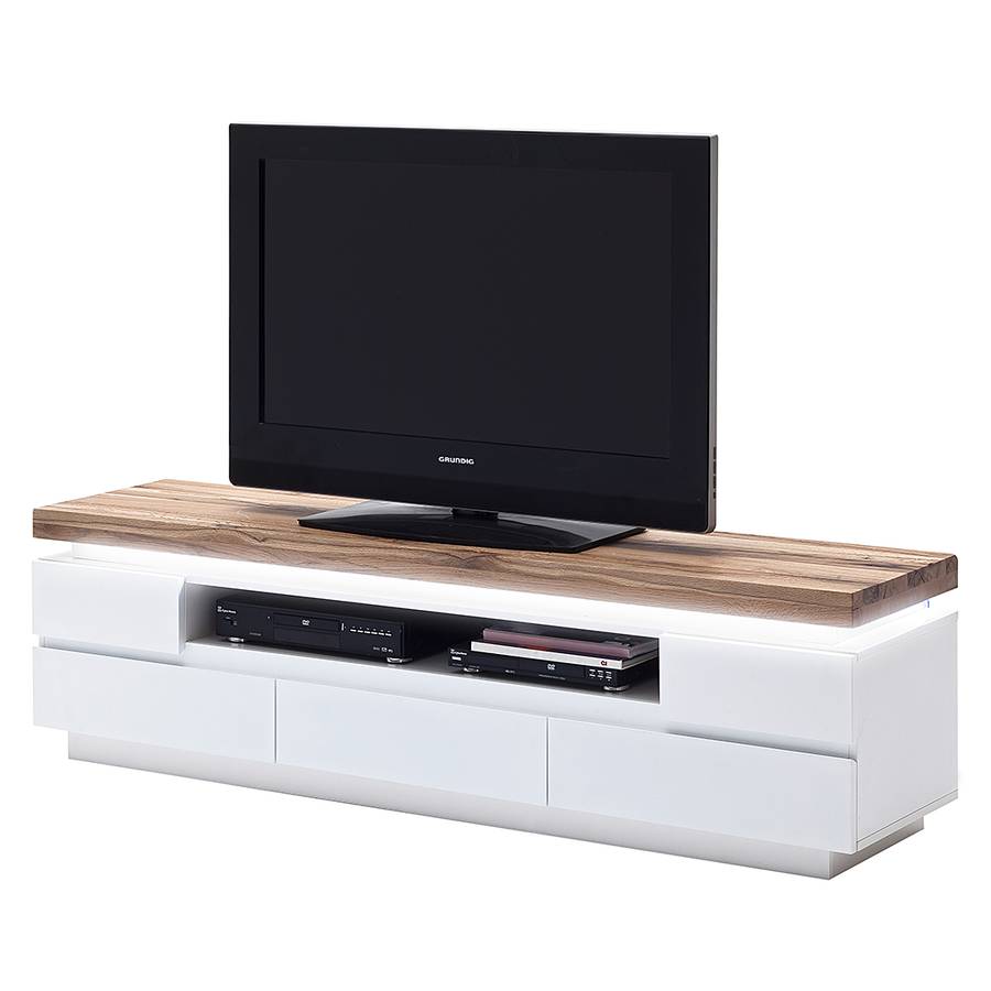 Jetzt Bei Home24 Lowboard Von Loftscape Tv Lowboard Roble Iii Inkl Beleuchtung Matt Weiß Absetzung Wildeiche Massiv