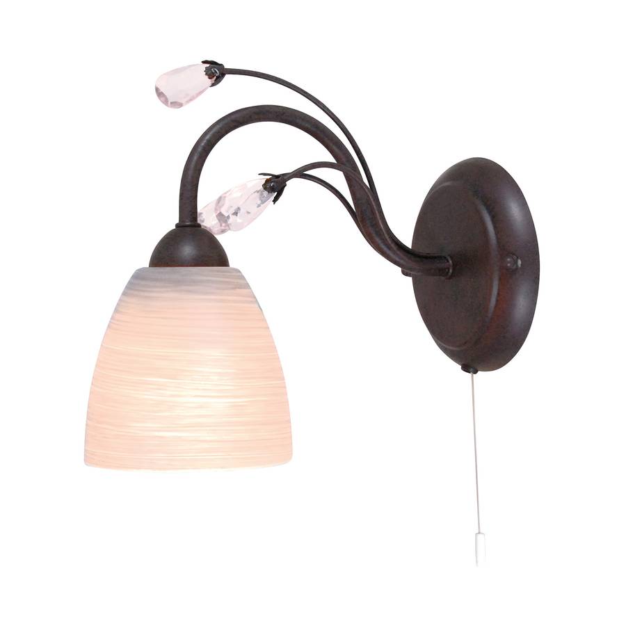 metallBraun By flammig Flower Näve Glas 1 Rustic Wandleuchte qVpUGLMSz