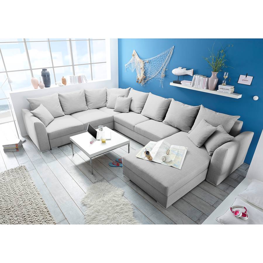 Canapé Clair Gris Jessheimconvertible Panoramique ConvertibleTissu 0POknw