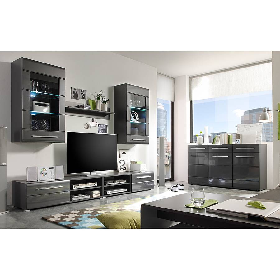 Tadeus Brillant Gris ÉlémentsAvec Éclairage Meuble Tv Ii4 QCWdrBxoe