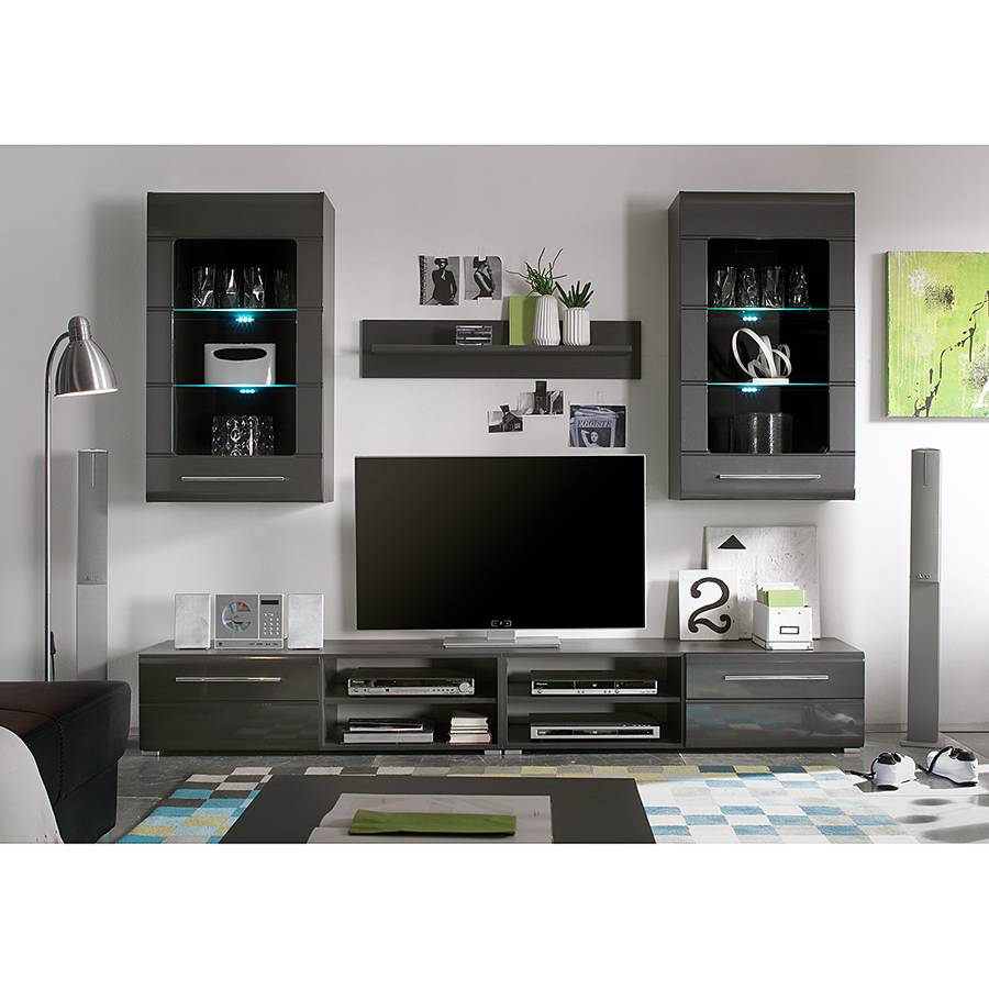Tadeus Brillant Gris ÉlémentsAvec Éclairage Meuble Tv Ii4 QCWdrBxoe