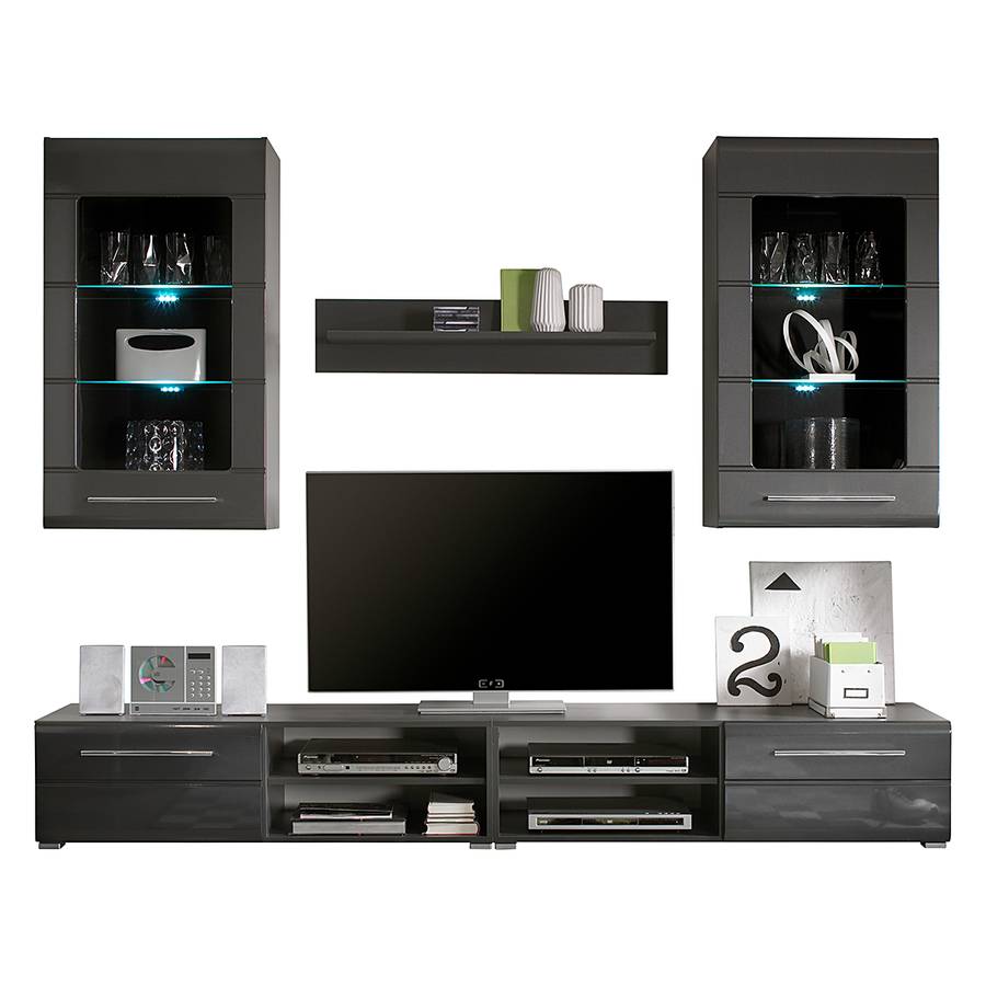 Tadeus Brillant Gris ÉlémentsAvec Éclairage Meuble Tv Ii4 QCWdrBxoe