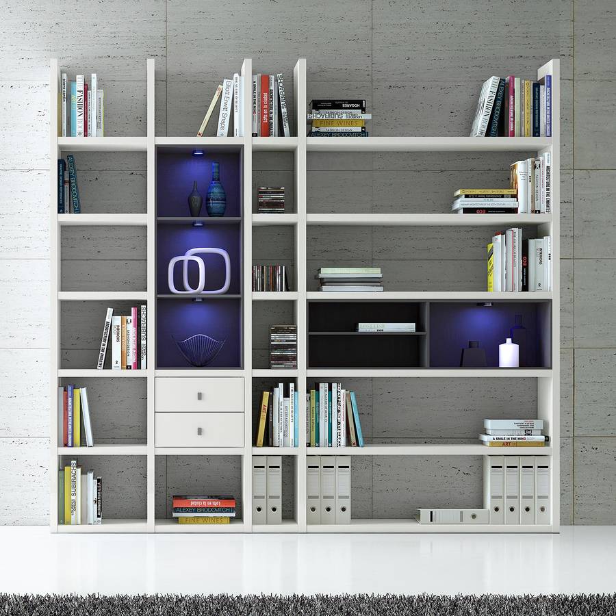 BlancNoirAvec Éclairage Etagère Xl Lii Emporior b VUqMzSp