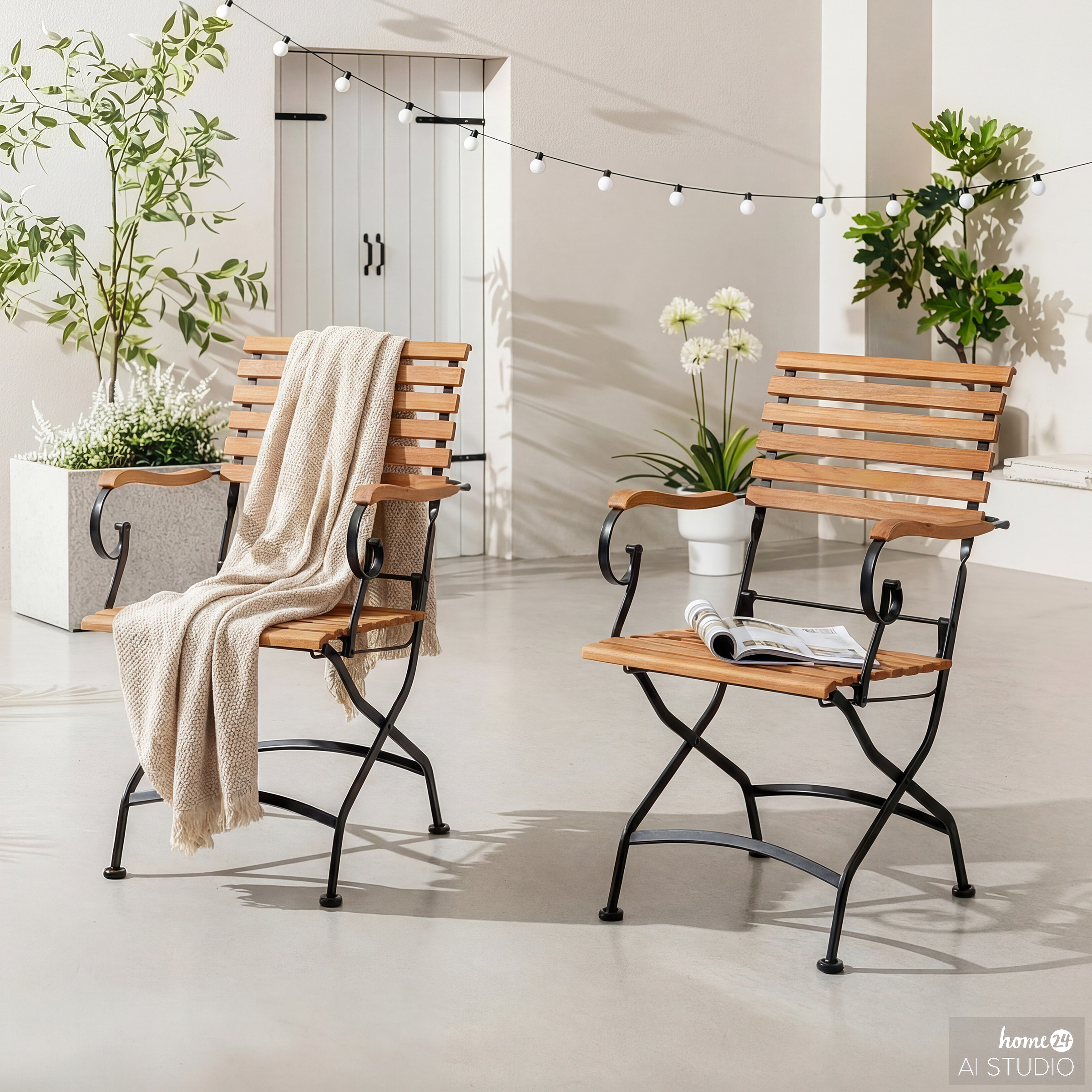 en.casa] Klapstoel Sande tuinstoel set van 2 stoelen tot 110 kg metaal buiten opvouwbaar zwart 84,5x42x50 cm