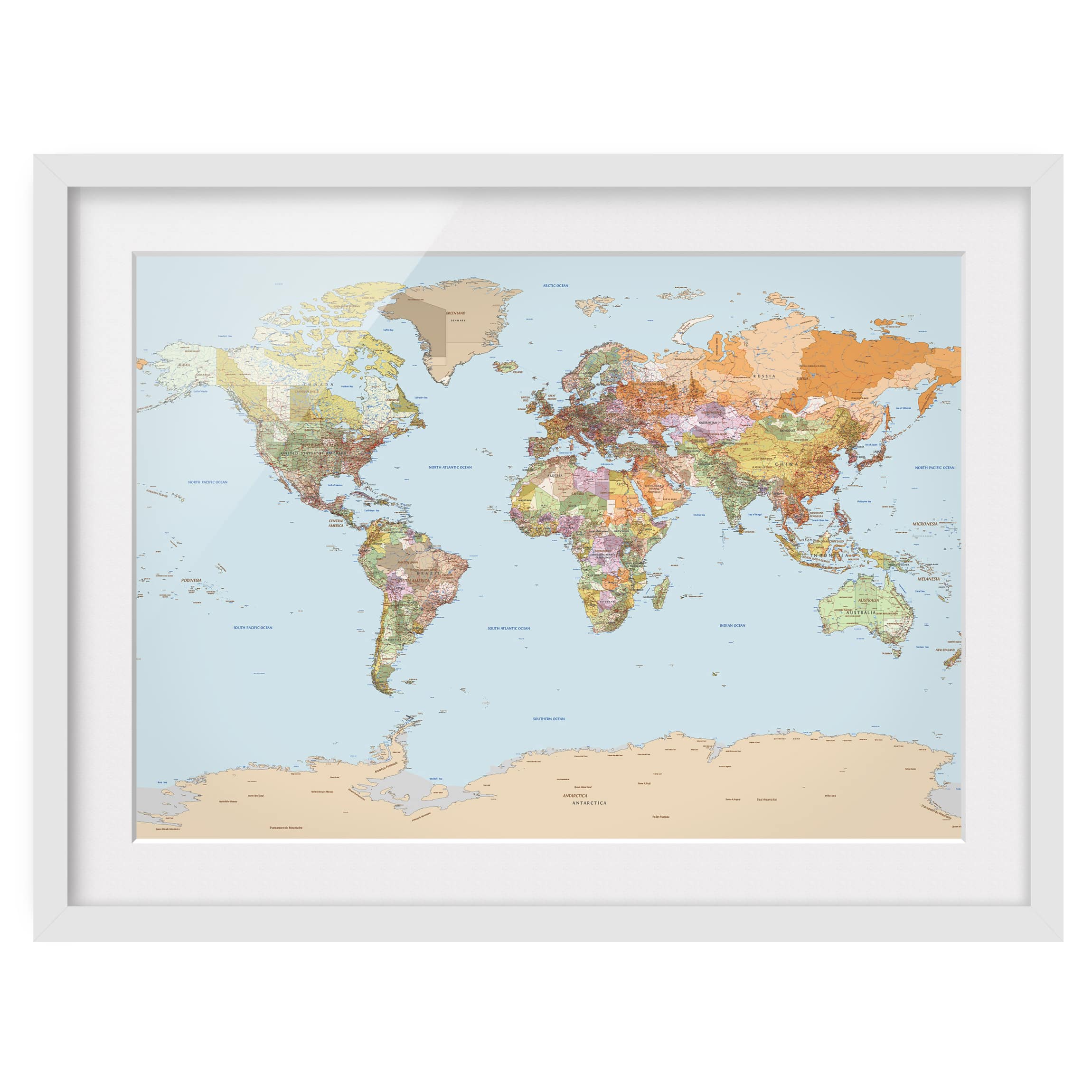 Tableau déco mappemonde géopolitique II