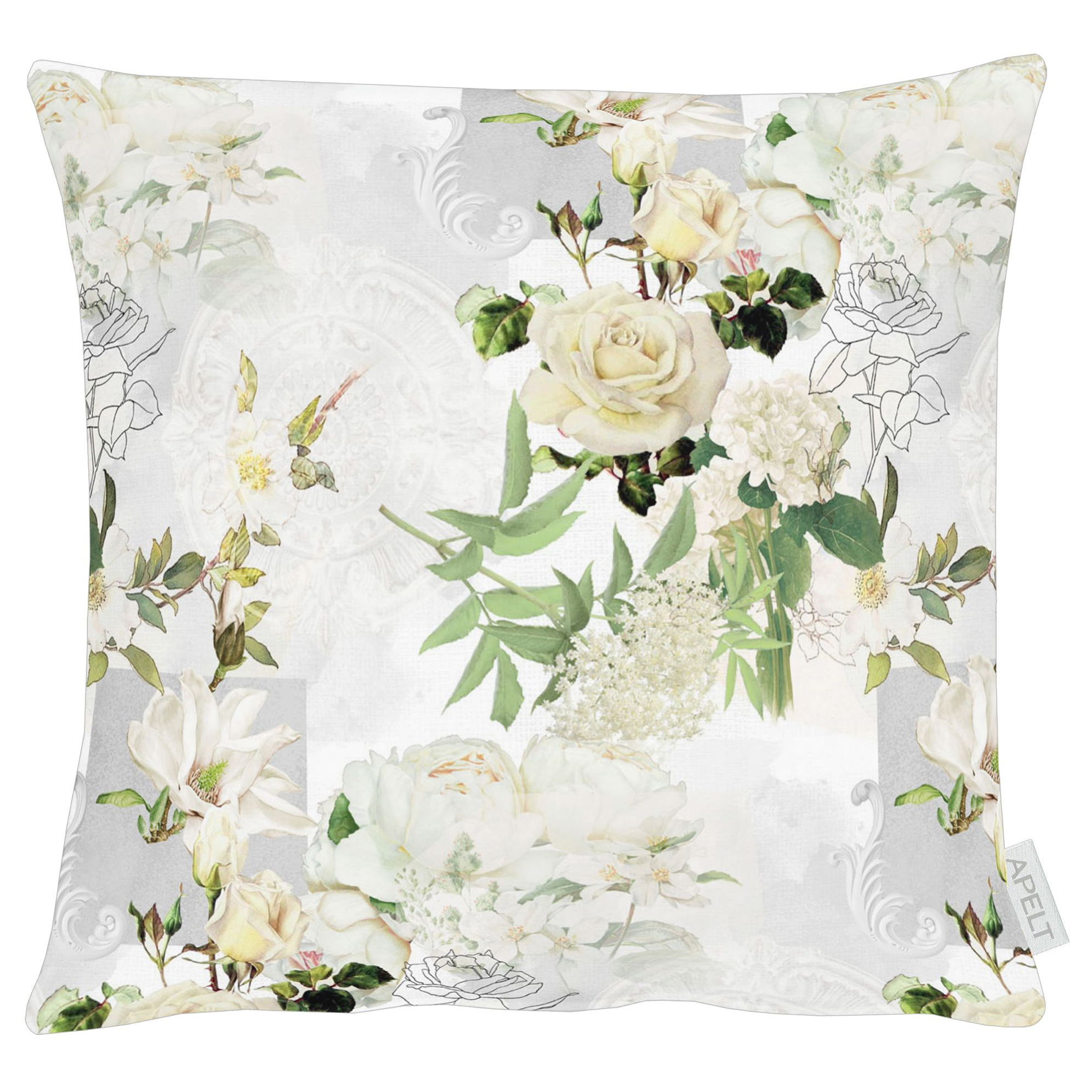 LINUM Pepper Elégante Chair Cushion 40 x 40 cm, Cotton