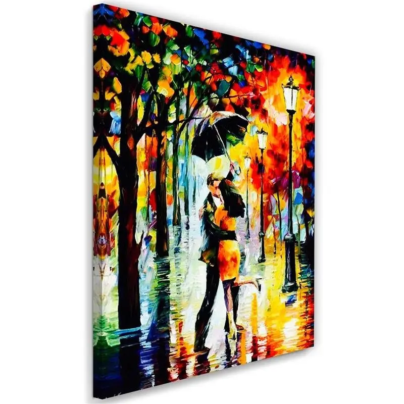 Bild auf leinwand Paar mit Regenschirm | Bilder