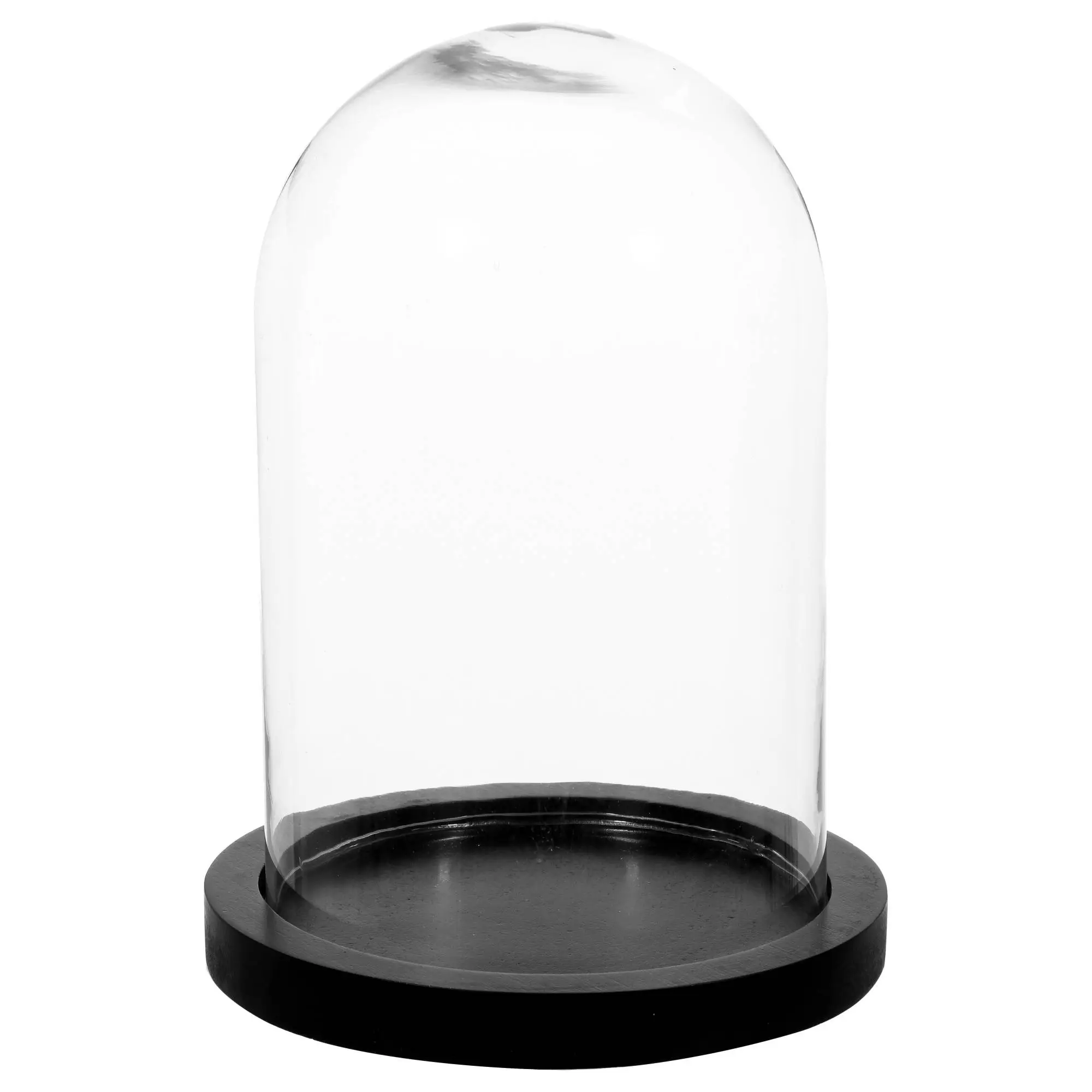 Glaskuppel, 脴 18 cm, schwarze Basis