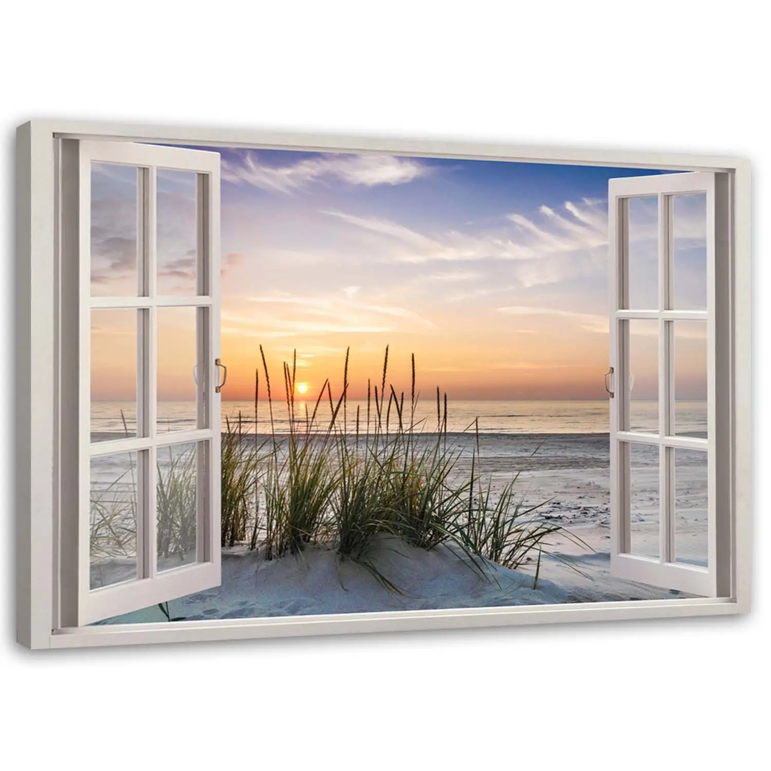 Bild Landschaft Fensterblick Strand Meer