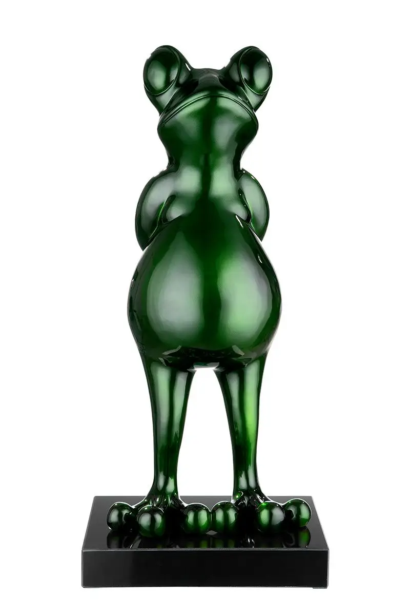 Skulptur Frog gr眉n metallic