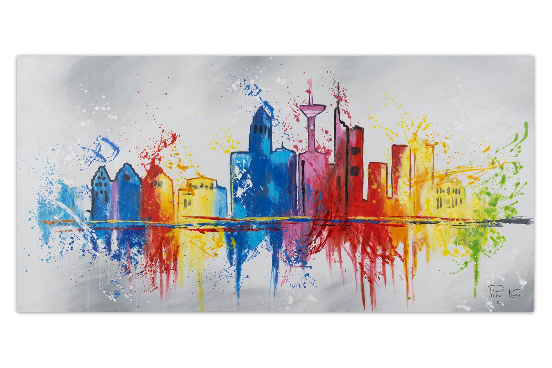 Acrylbild Handgemalt Frankfurt Im Flug Kaufen | Home24