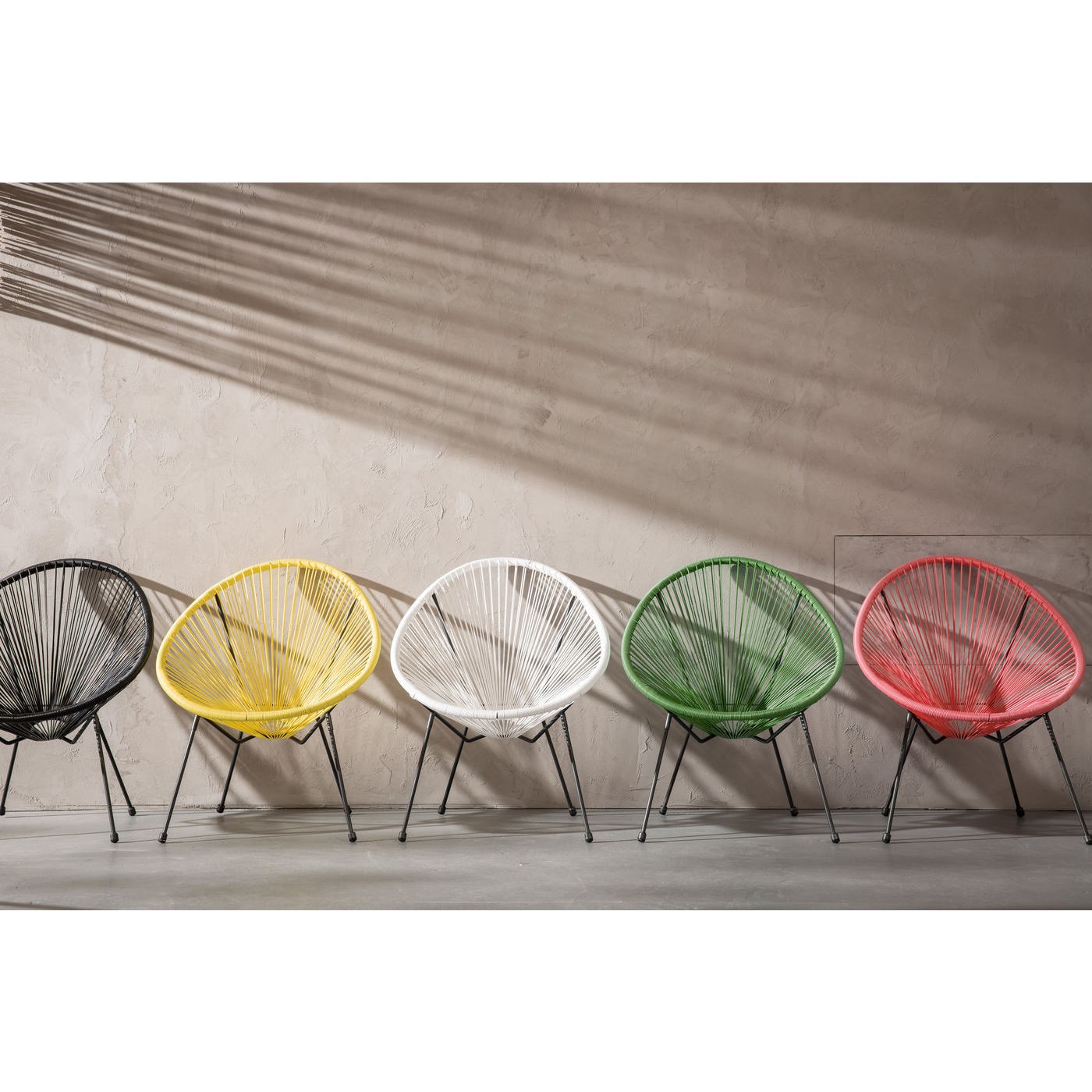 Fauteuil De Jardin Design Acapulco Mono Vert - Structure Acier, Coque Polyéthylène - Pour Terrasse, Jardin, Intérieur - 12