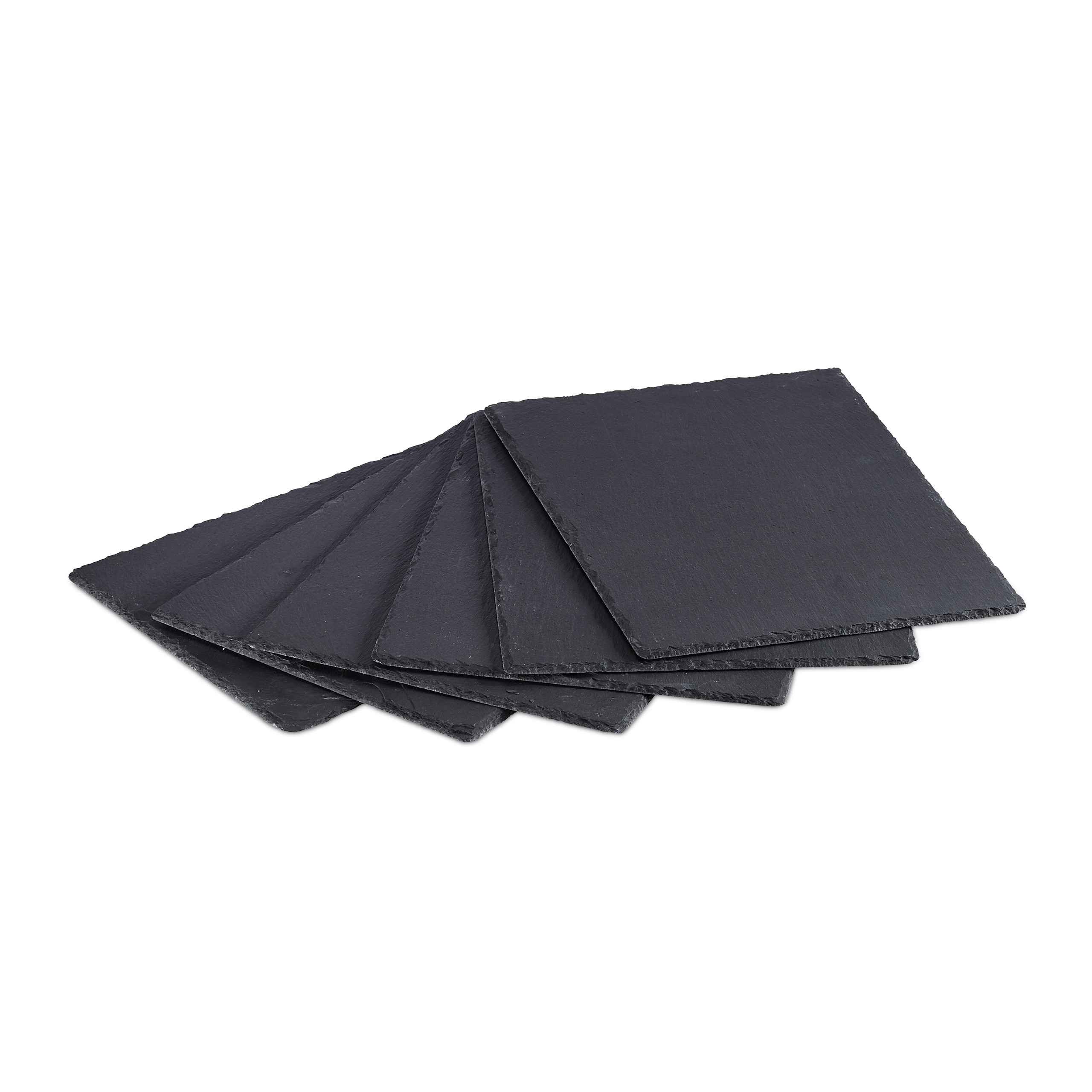 Lot De 6 Assiettes En Ardoise Rectangulaires - 22 X 14 Cm - Pour Présentation, Dégustation - 7