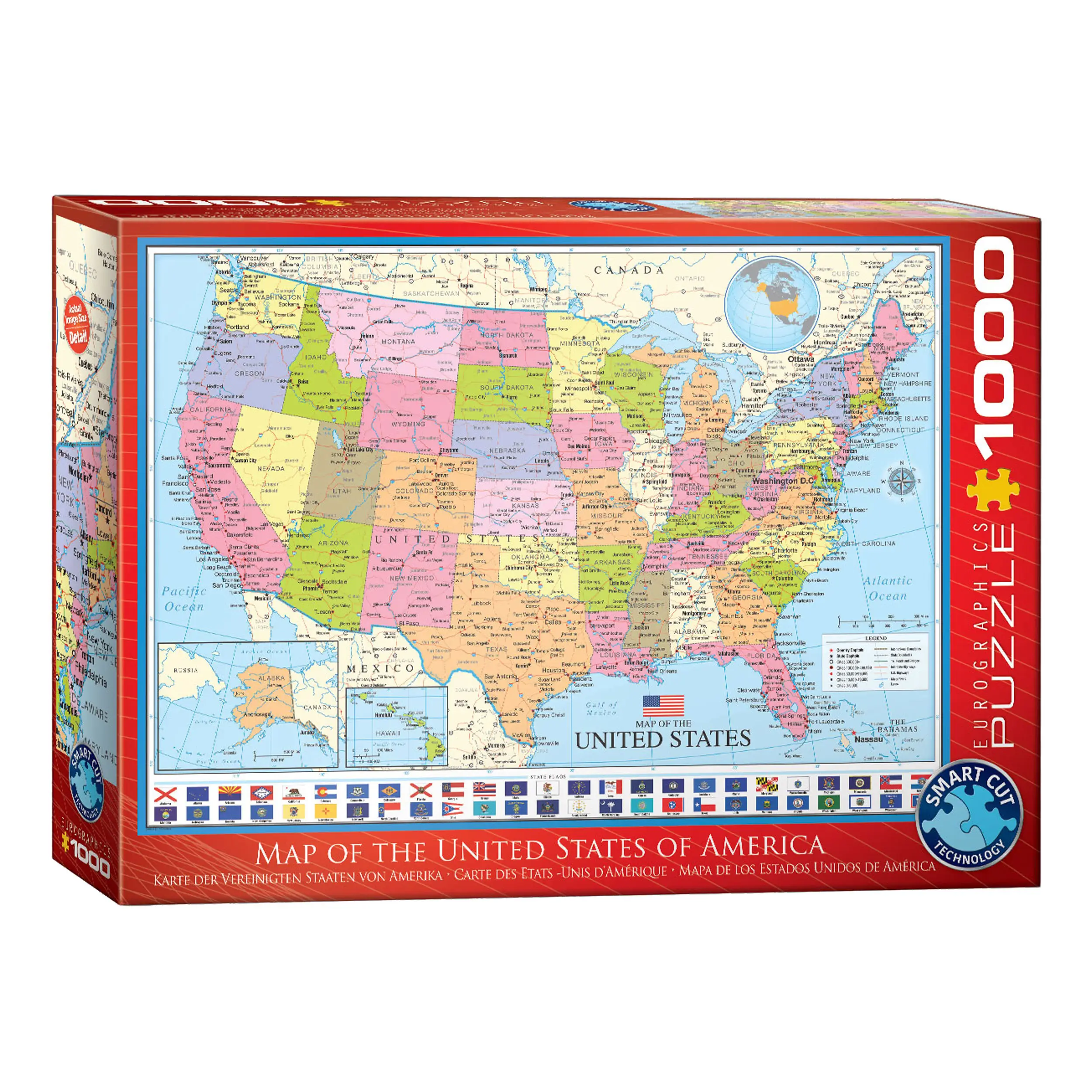 Puzzle Karte 1000 USA der Teile