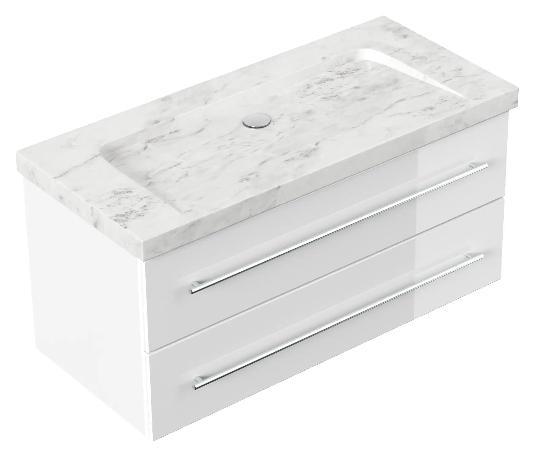 Badm枚bel 100 Marmor Damo White Carrara