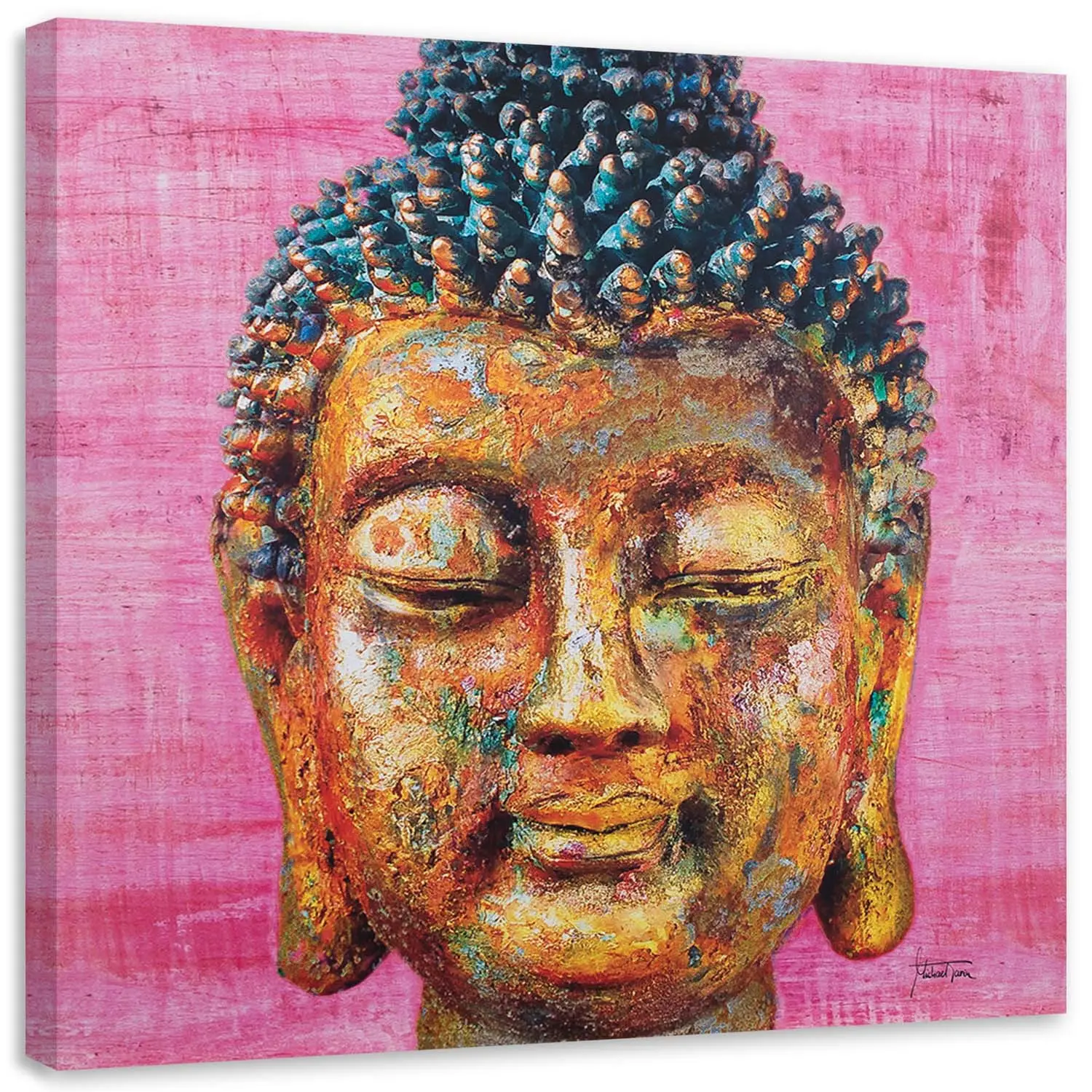 Wandbild Pink Buddha Wellness Zen Spa