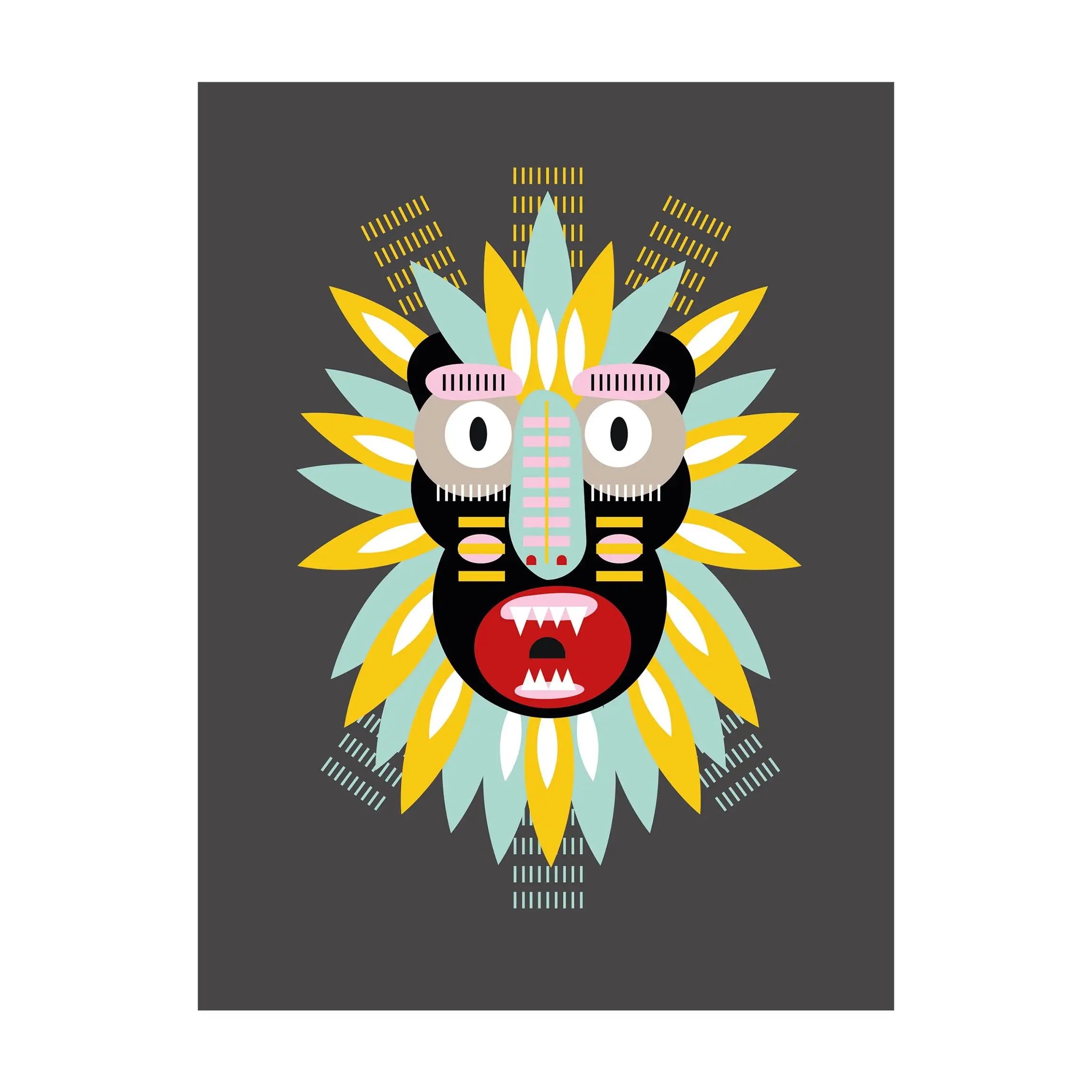 - Collage Ethno Maske King Kong