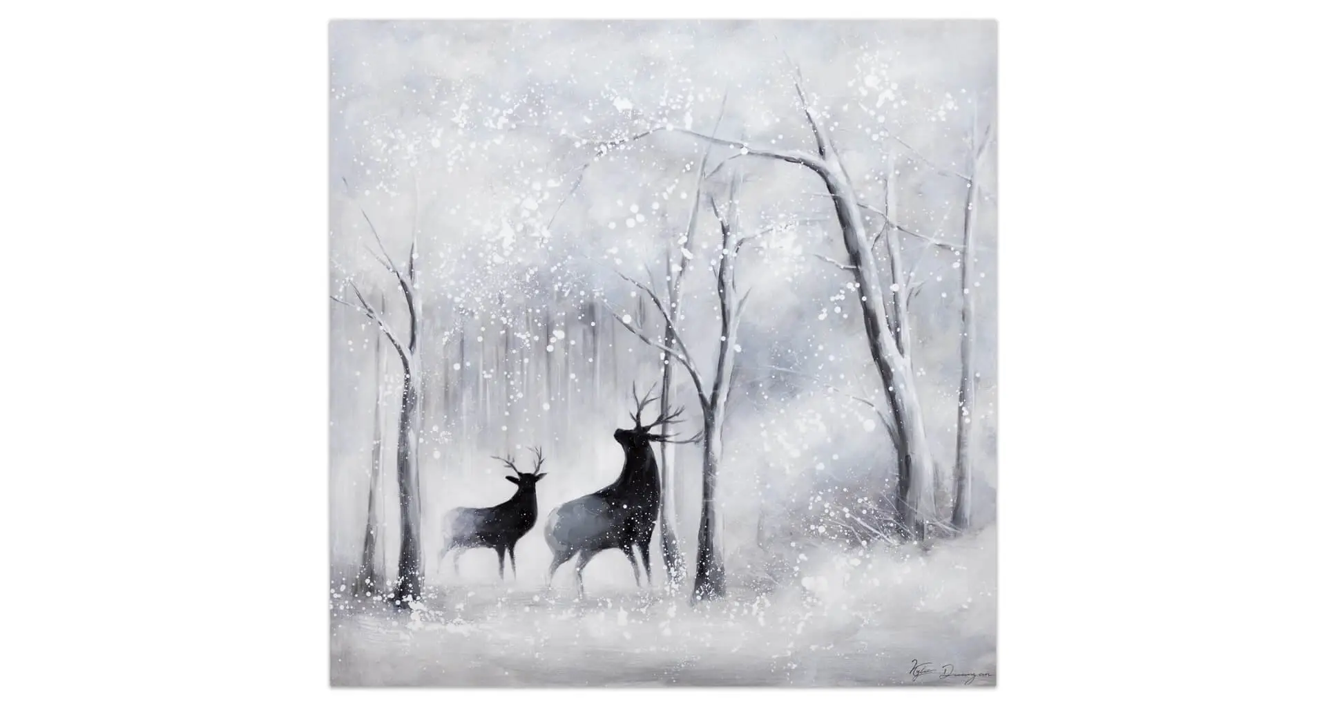 Acrylbild handgemalt Winterlicher Wald | Bilder