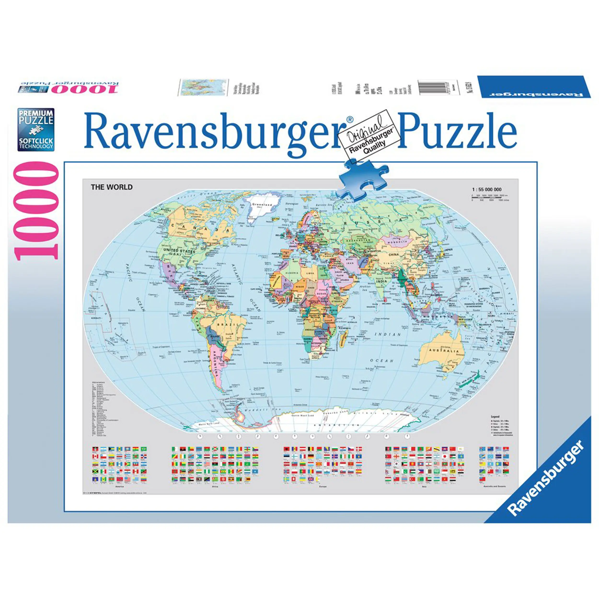 Puzzle Politische 1000 Teile Weltkarte