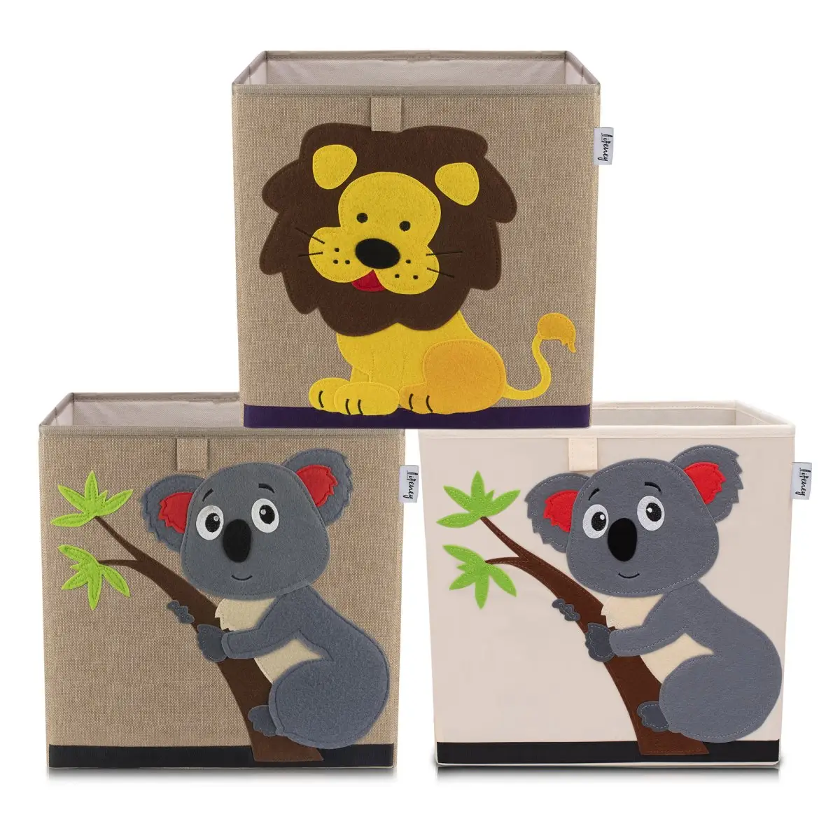 Aufbewahrungsbox mit Tiermotiv (3er Set)
