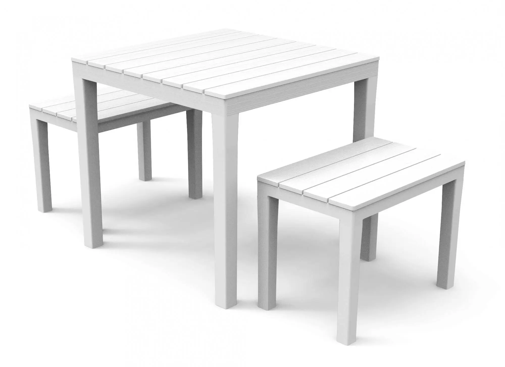 Outdoor-Set mit 1 quadratischen 2 Tisch