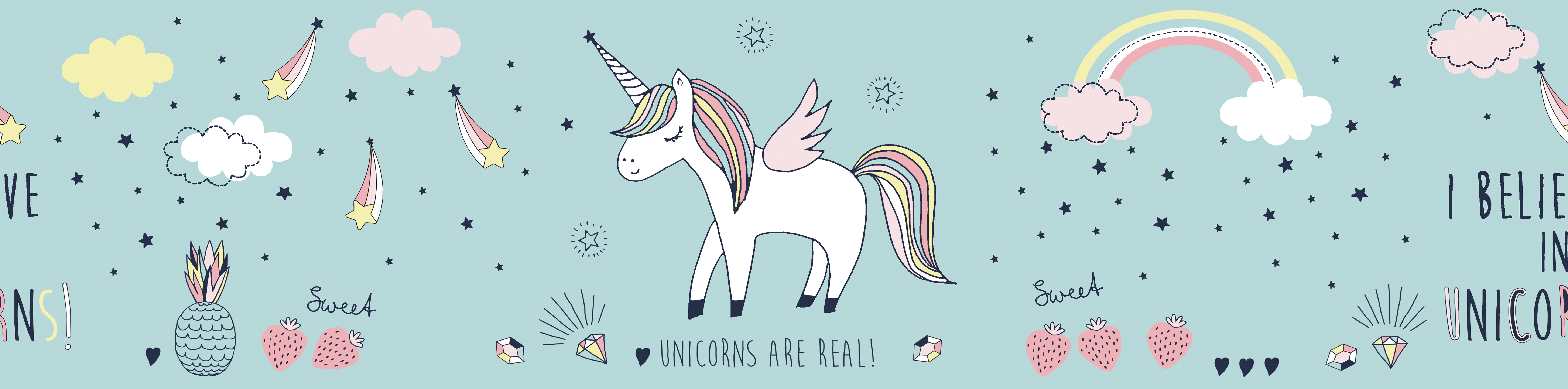 A.S. Création Animal Party Bordüre - Selbstklebende Kinderzimmer-Deko Mit Alpaka, Einhorn & Co