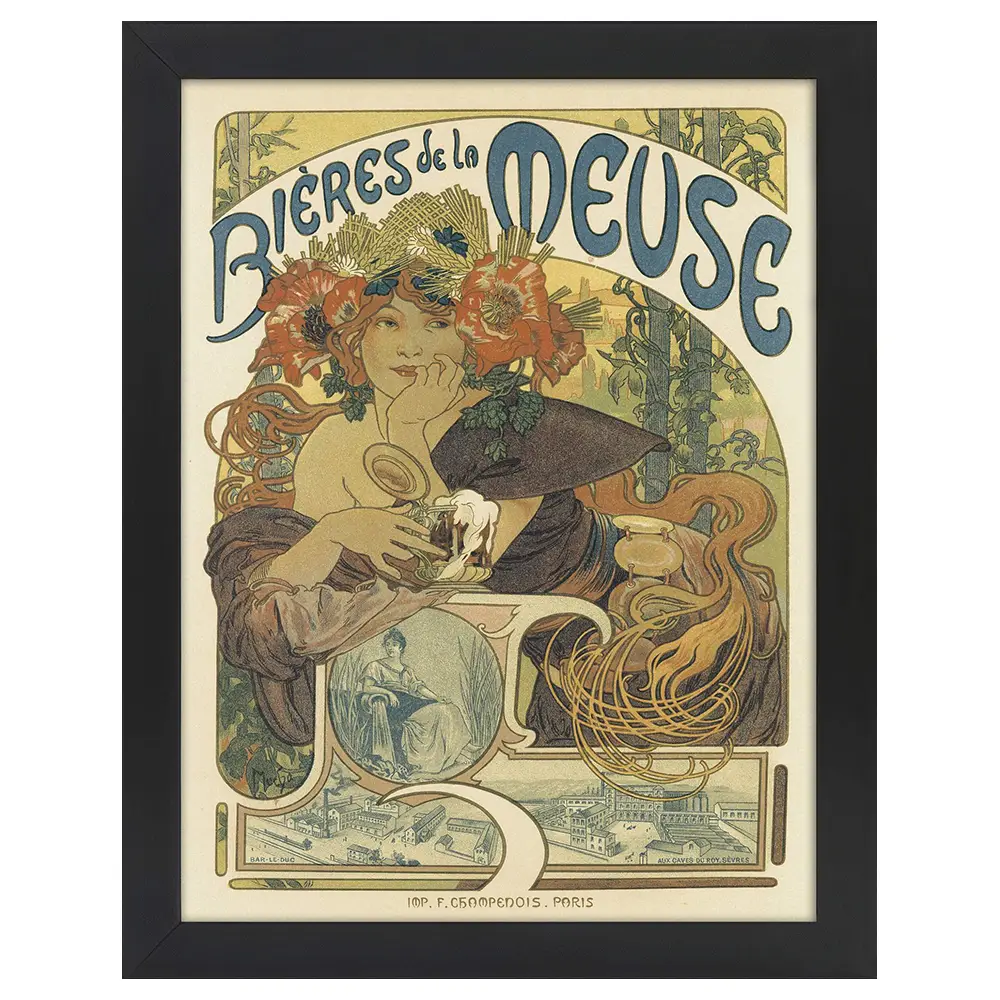 Meuse Poster Bi猫res la Bilderrahmen de