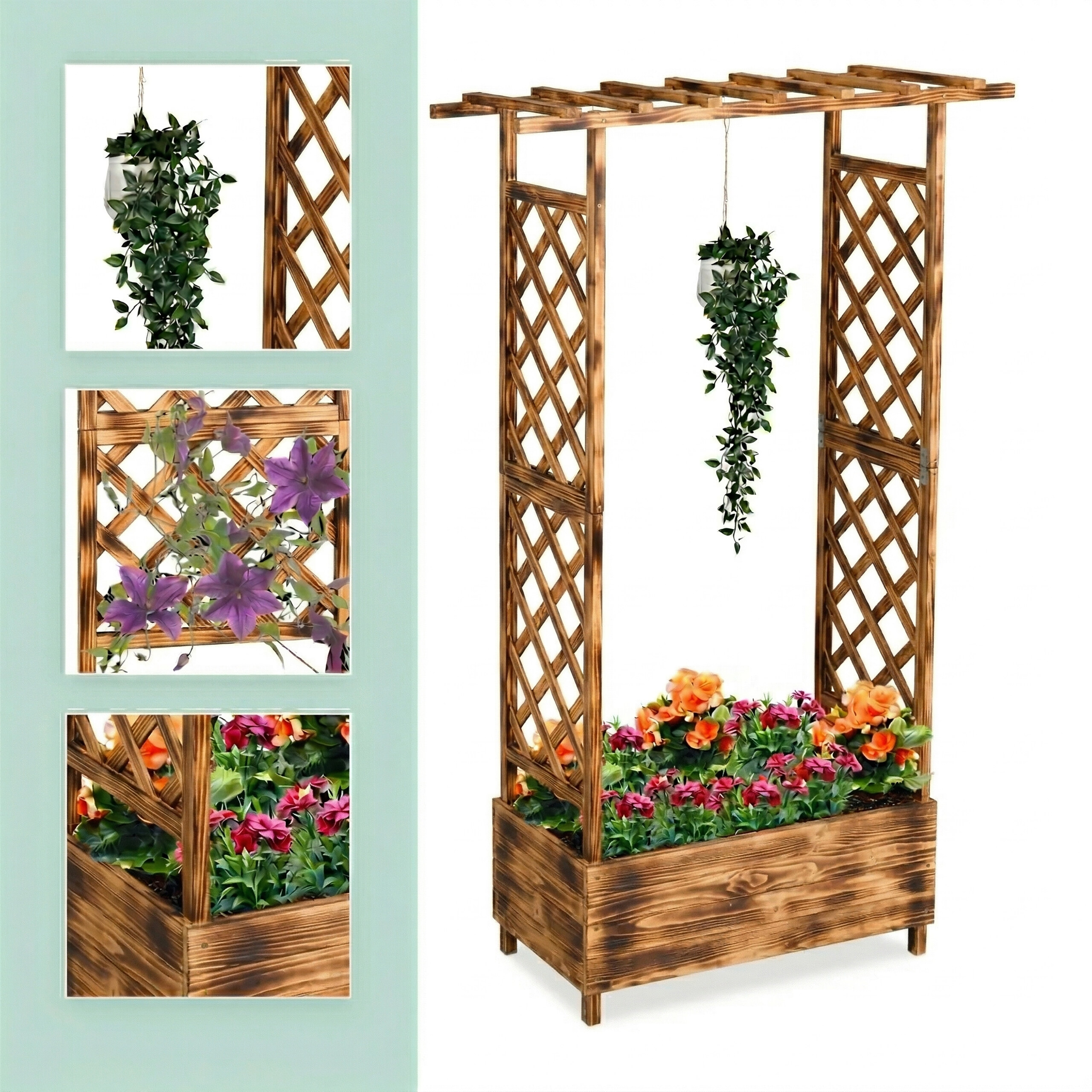 Blumenkasten mit Rankgitter & Dach kaufen | home24
