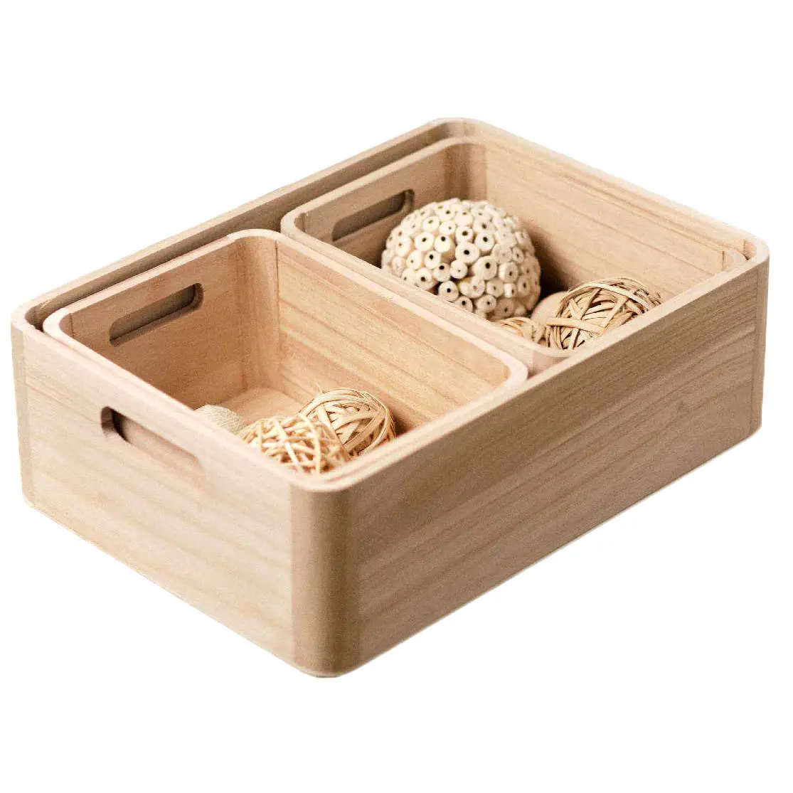 Schubladen-Organizer Pure, Holz, 3 Boxen | Aufbewahrungsboxen