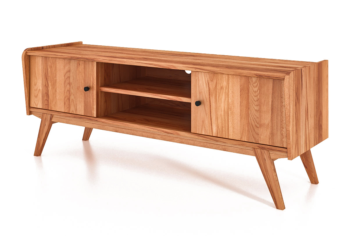 Puppenhaus-TV-Schrank – Modern, Weiß, Niedrig, Für 1:12 Maßstab