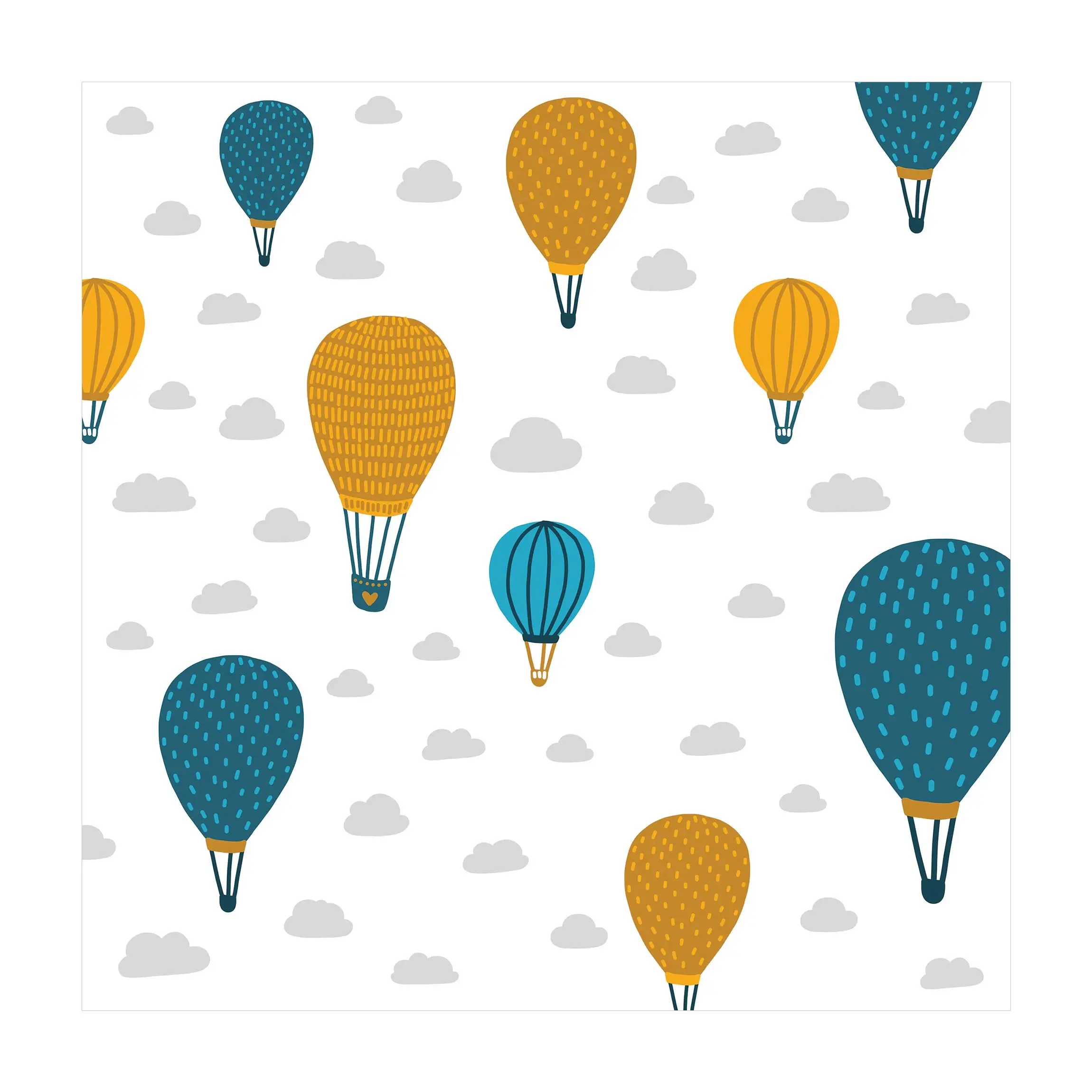 Hei脽luftballons im Wolkenhimmel | Teppichläufer