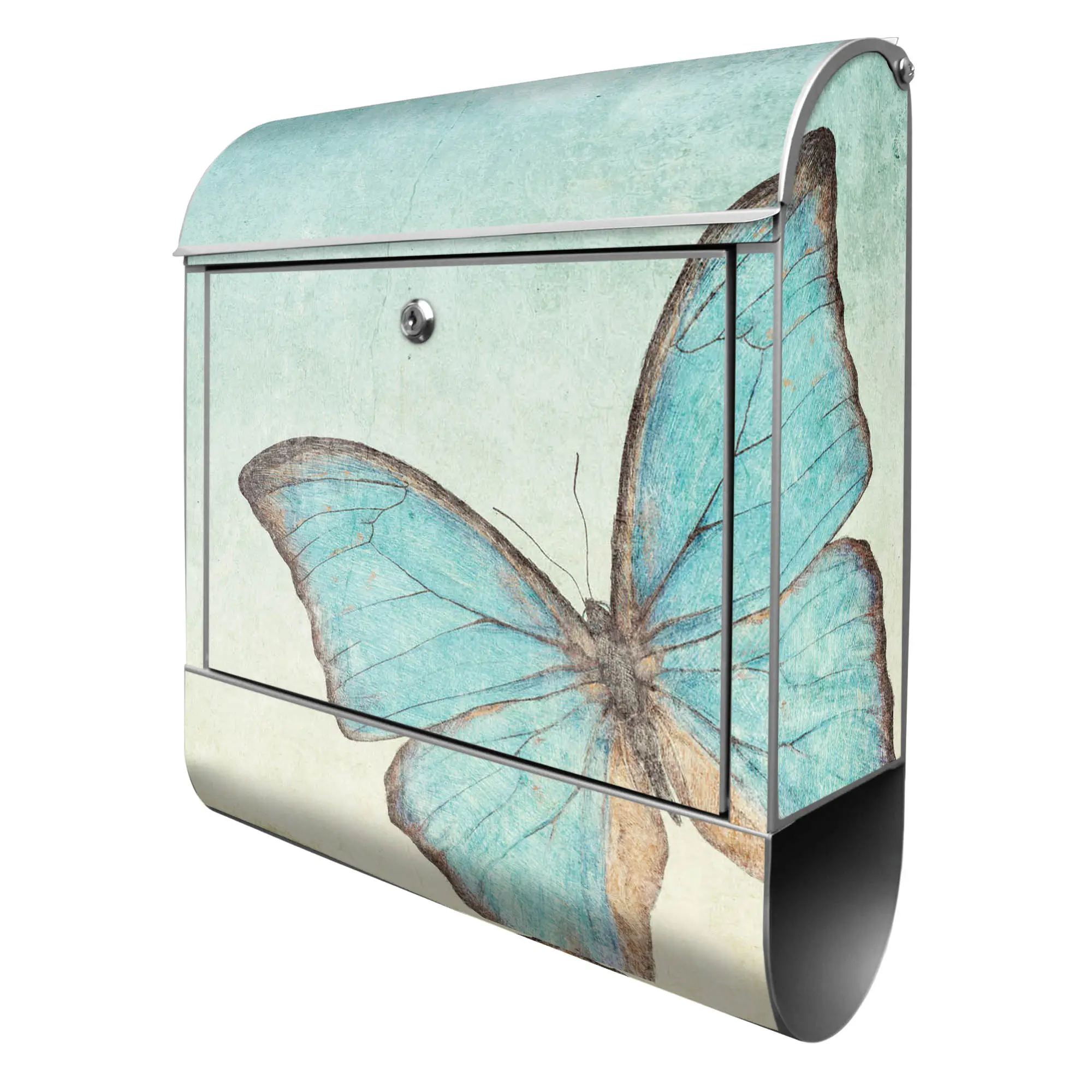 Stahl Schmetterlinge Briefkasten Blaue