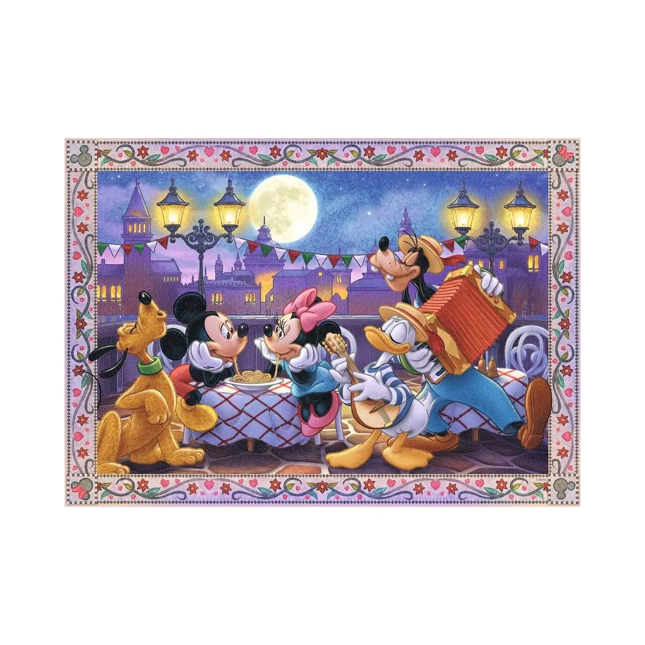 Minnie Mickey und Puzzle Abendessen beim