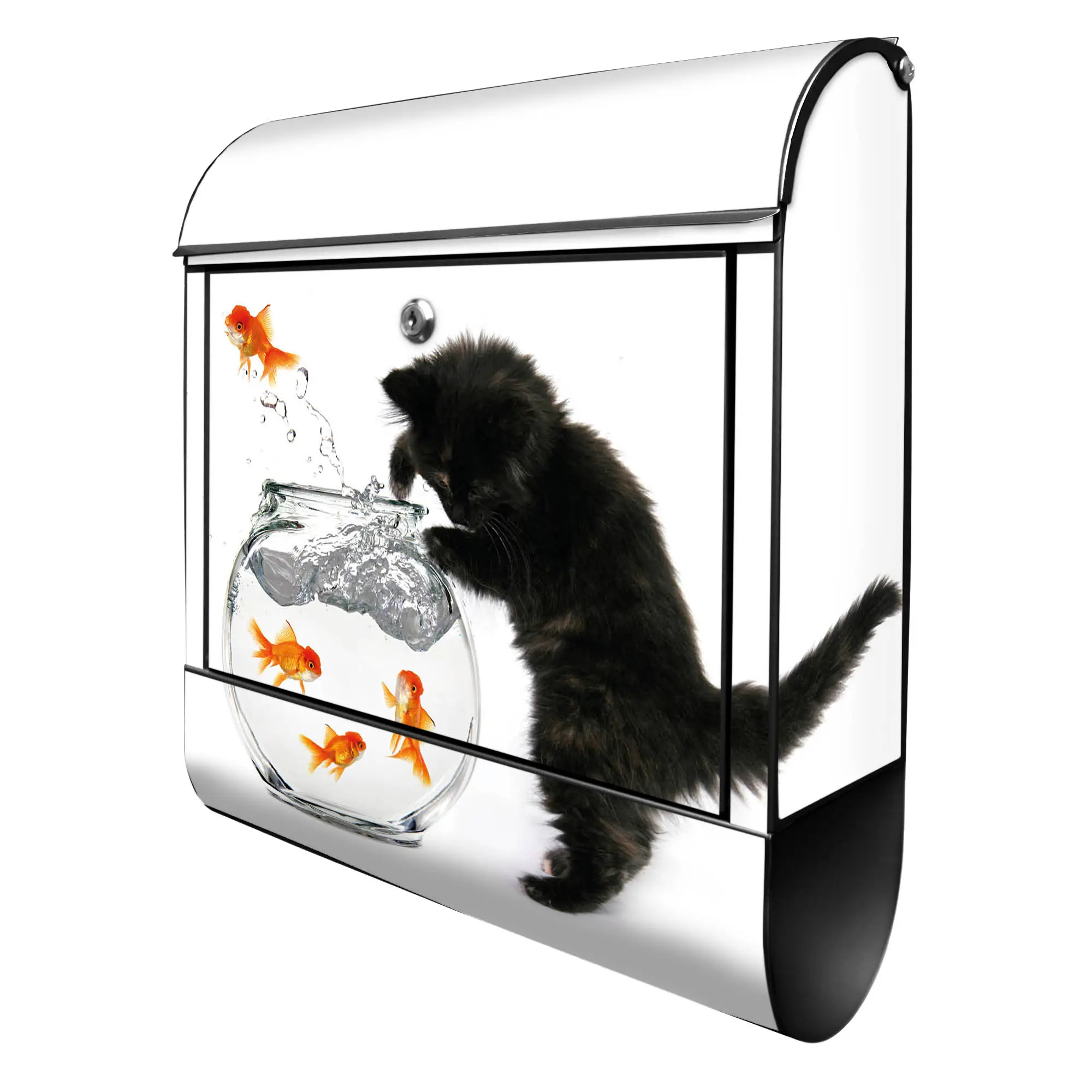 Briefkasten Stahl Katze Und Fisch | Briefkästen