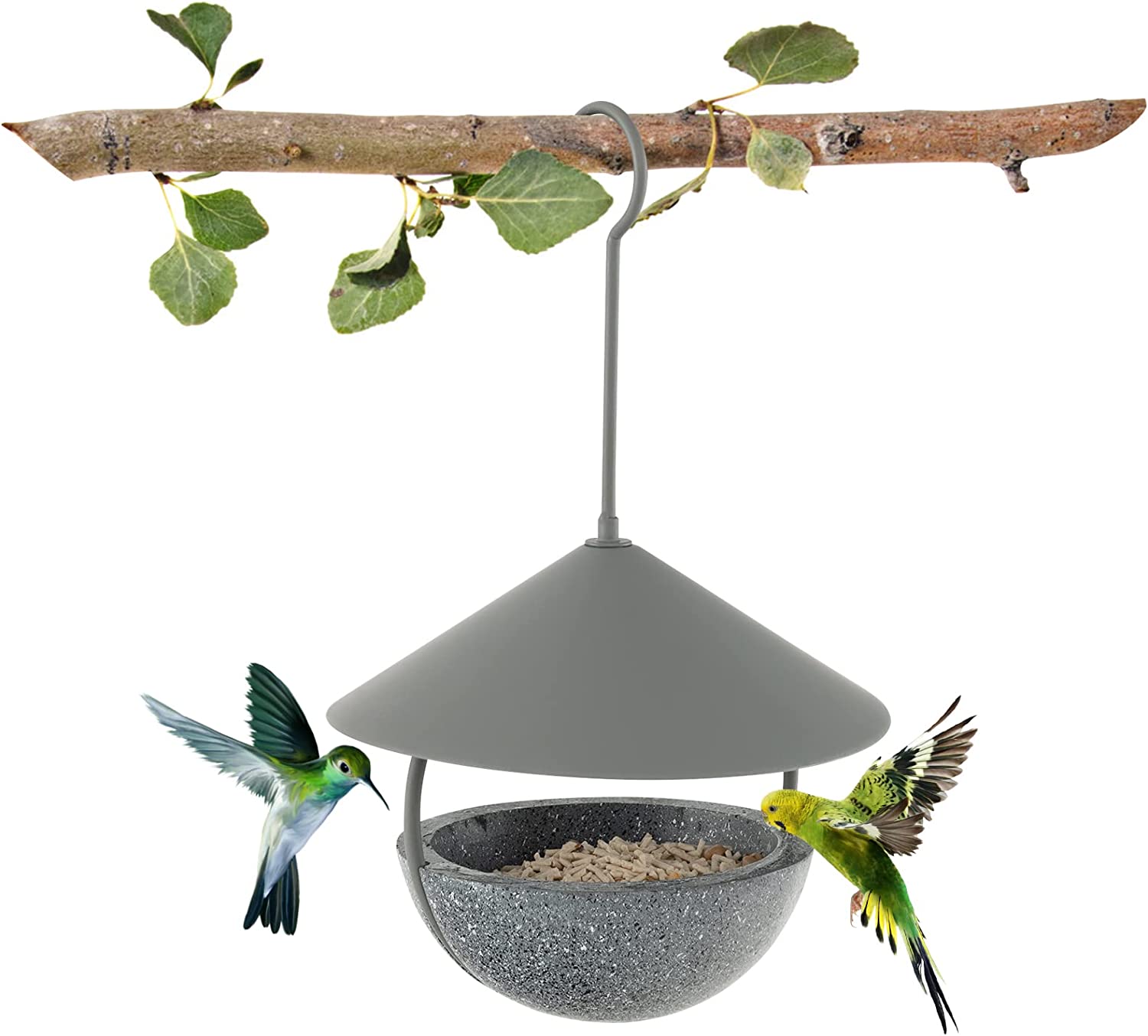 Perfk Vogelfutterspender Mit Vogelbad - 25,3cm Hängend Für Garten Terrasse