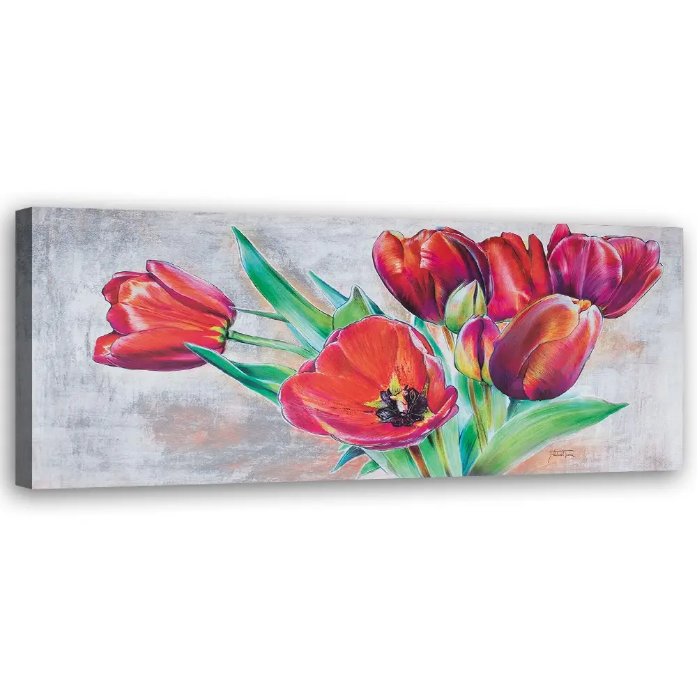 Wandbild Rote Tulpenbl眉te wie gemalt