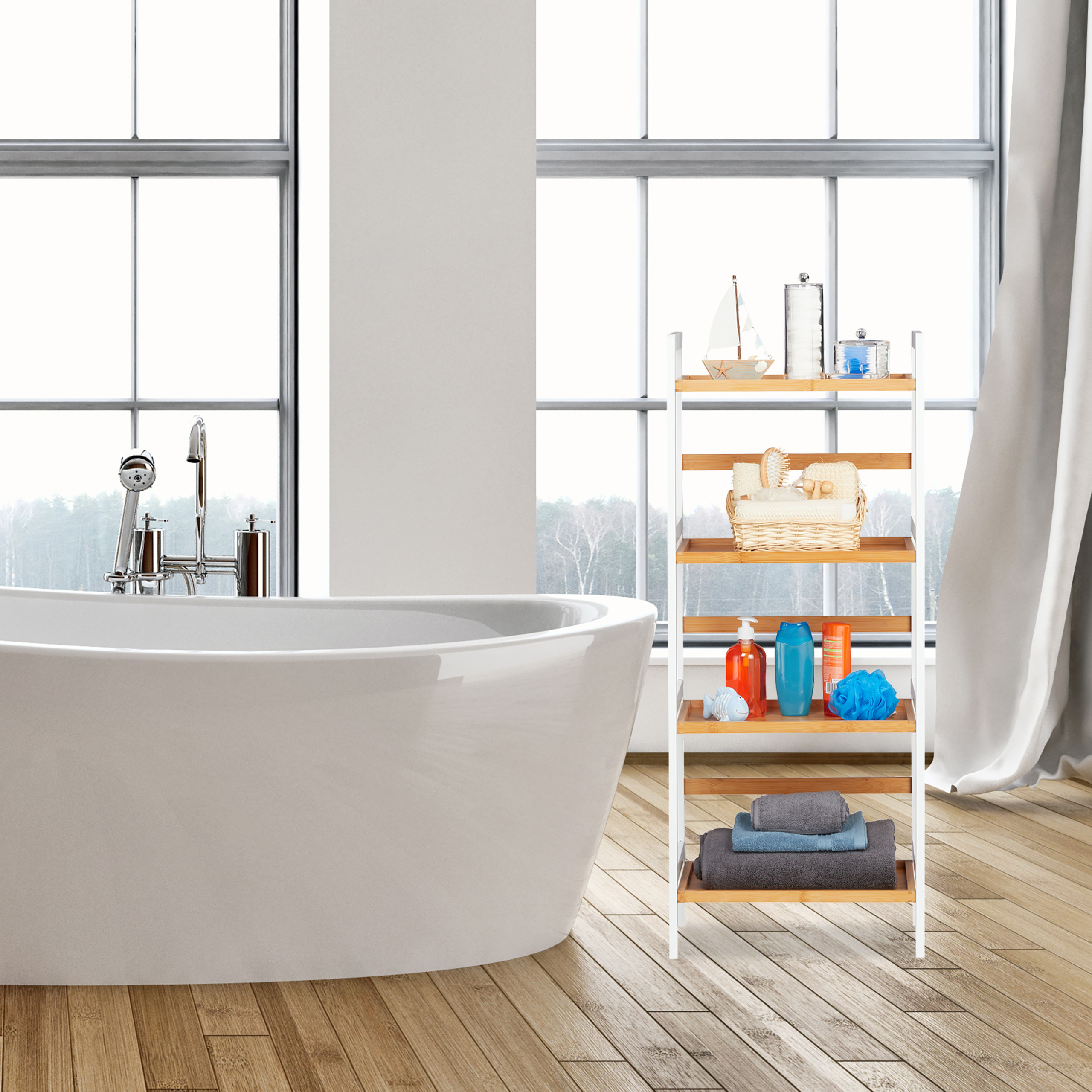 Badregal Bambus wei und natur kaufen | home24