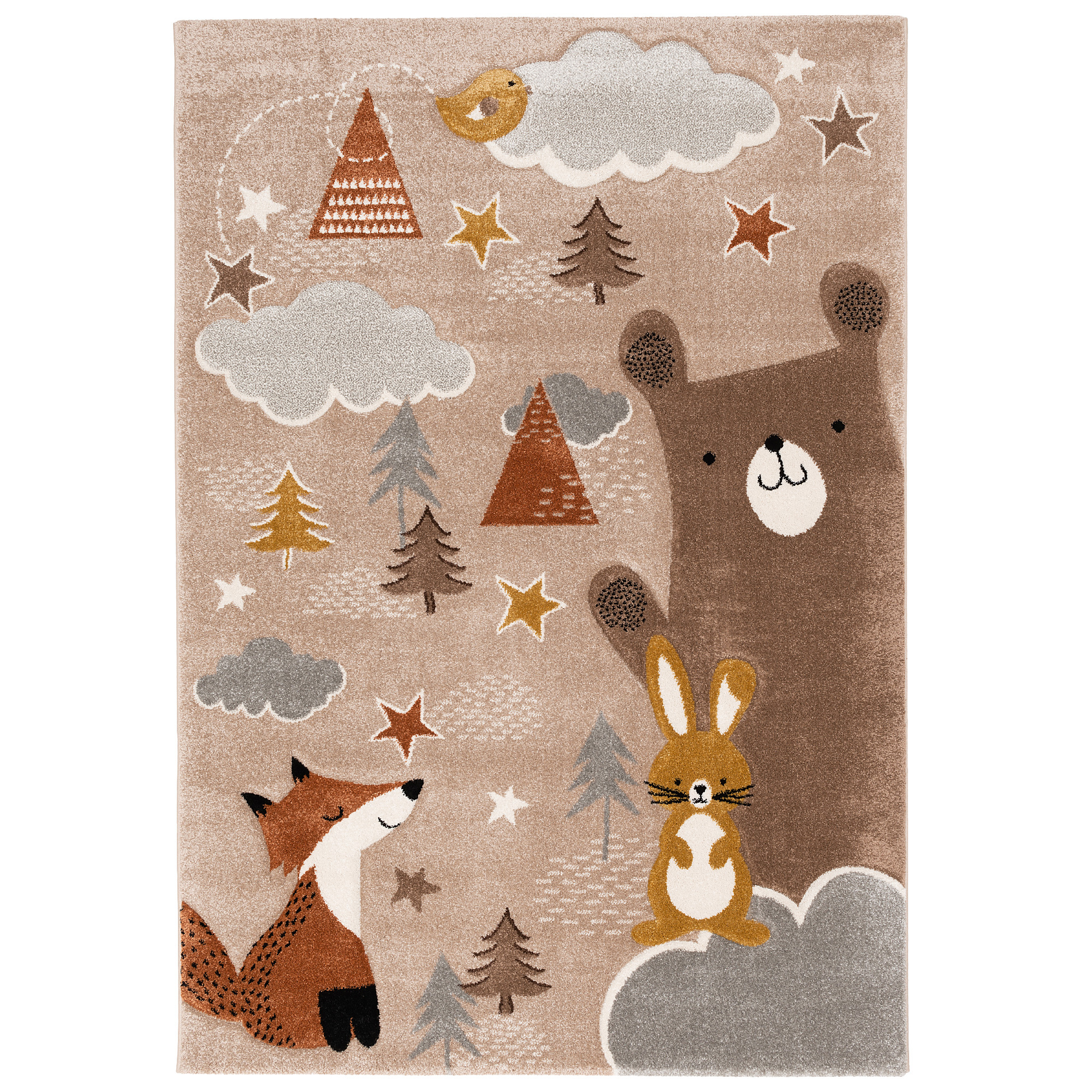 Tapis Enfant Doux Dinosaures Rigolos - Rond Multicolore, Sûr Pour Jouer Par Terre, Facile à Nettoyer