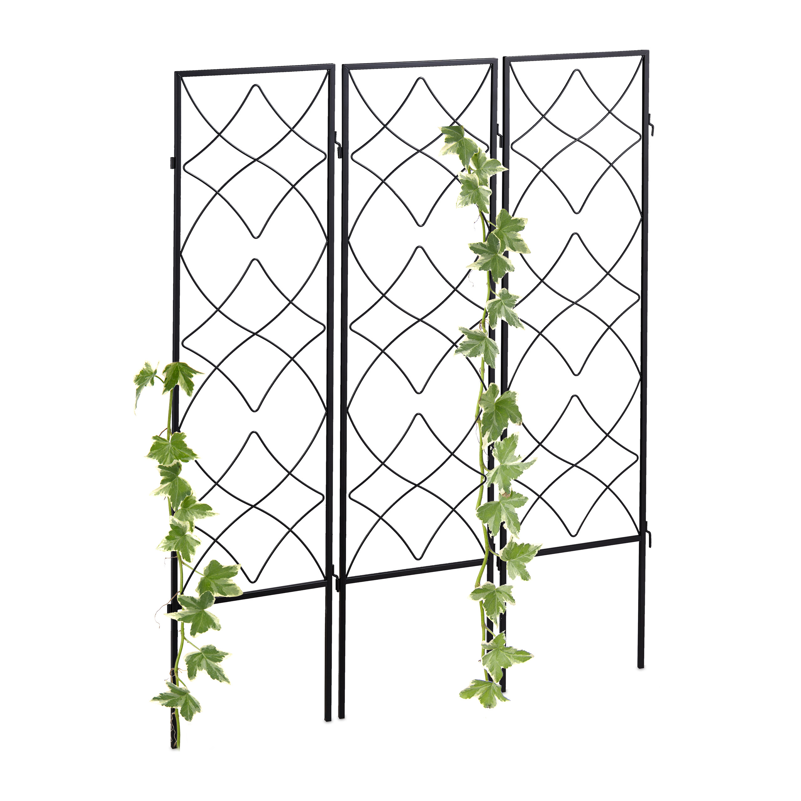 Support pour plantes grimpantes noir en métal Arche de jardin Tuteur plantes  Décoration extérieure 4x tuteurs