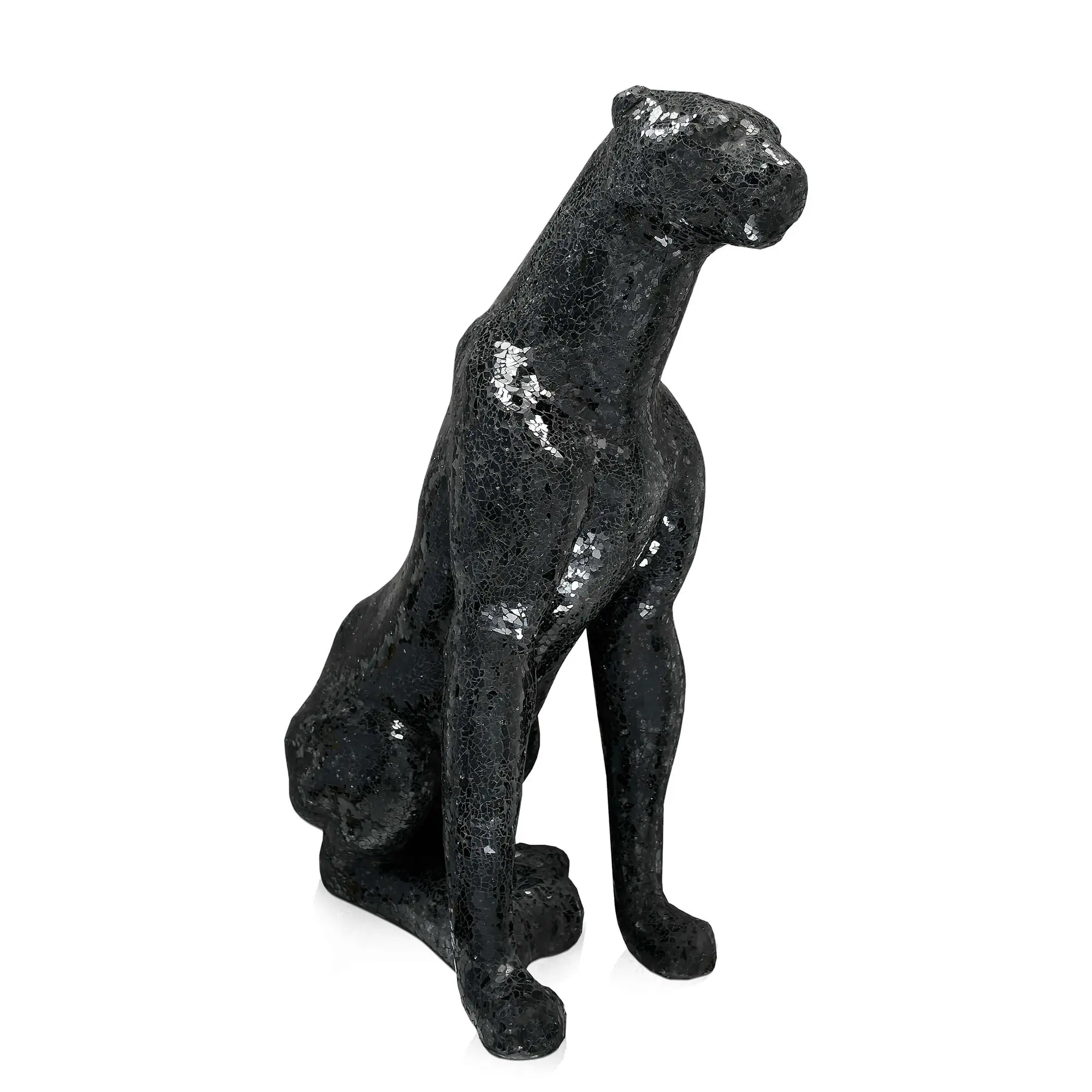 Sitzende Panther-Glasskulptur