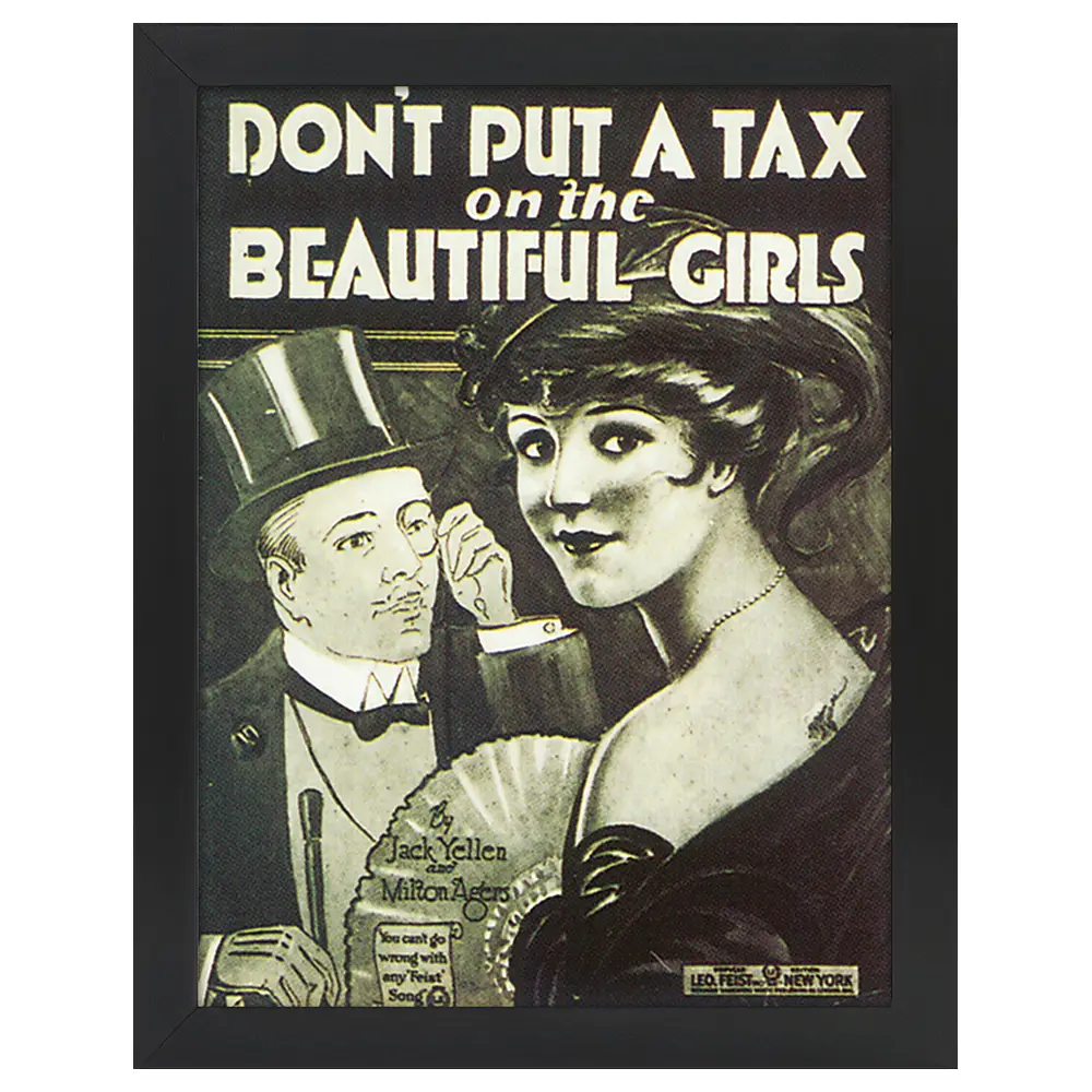 Bilderrahmen No Tax on beautiful Girls | Bilderrahmen