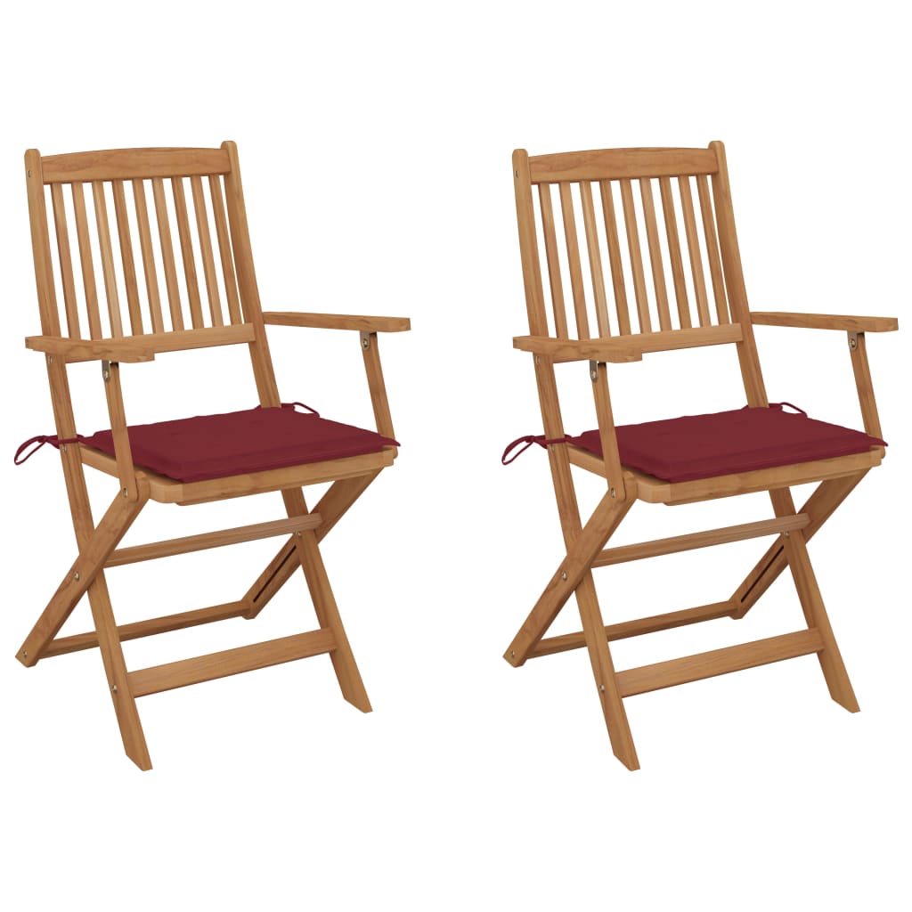 Sweeek 2er-Set Gartenstühle Aus Akazienholz – Merina, 52 X 55 X 81 Cm, Mit Sitzkissen (beige), Stapelbar, Aus Nachhaltiger Forstwirtschaft – Für Terrasse, Balkon & Garten – Stabil & Elegant