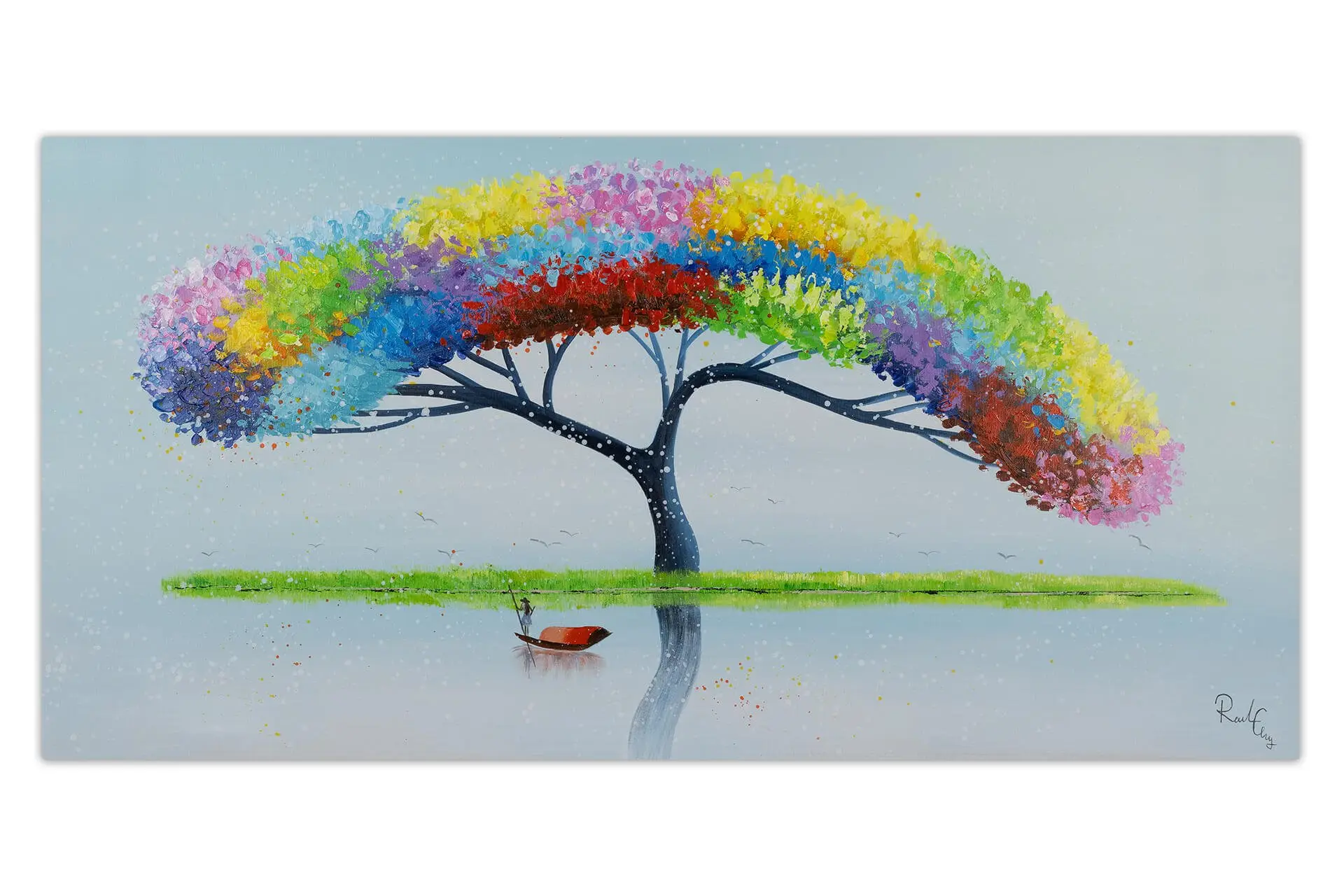 Lehre handgemalt Acrylbild des Zen