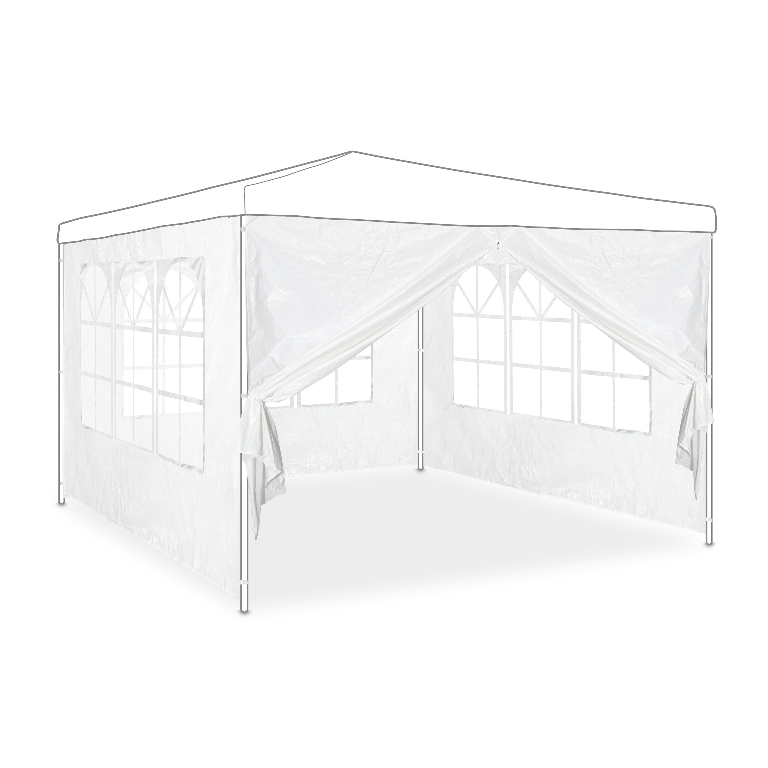 Zijwand voor partytent set van 4 groen kopen