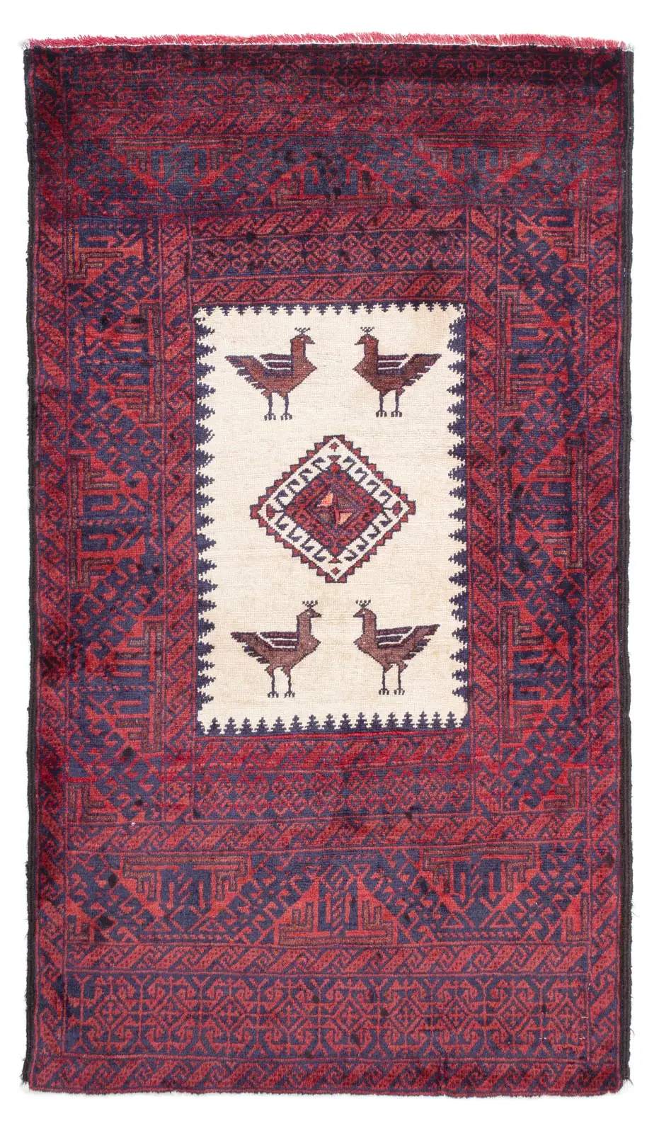 Belutsch Teppich - 160 x 90 cm - rot | Kurzflorteppiche