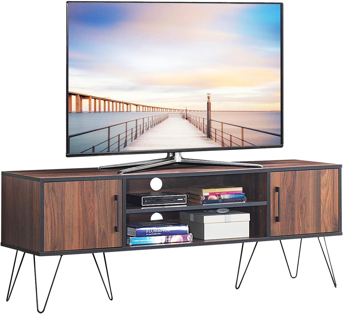 Costway meuble tv console 3 pièces pour téléviseurs jusqu'à 165,1